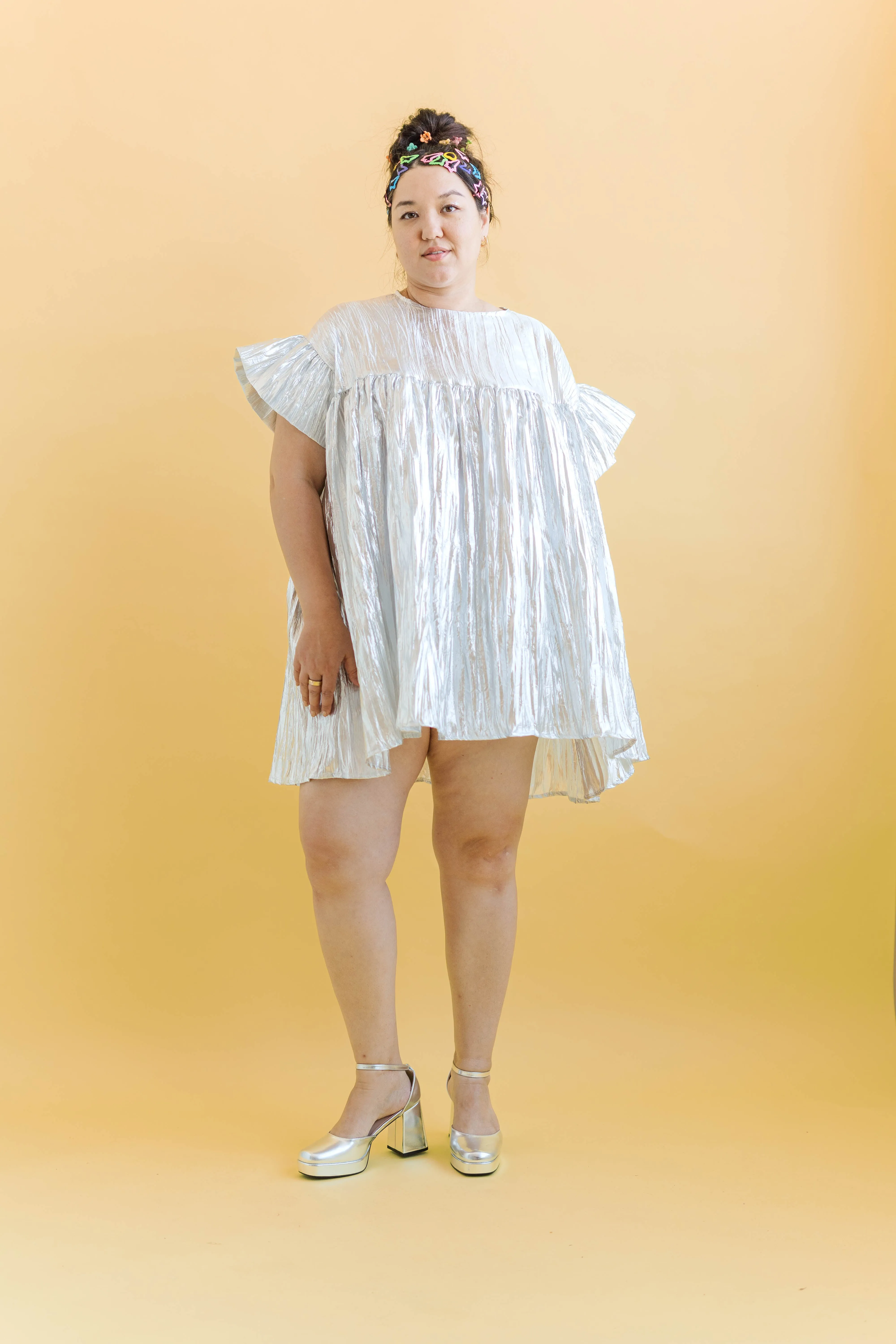 Silver Metallic Mini Mushroom Dress sold by Nettle Studios product image thumbnail 2