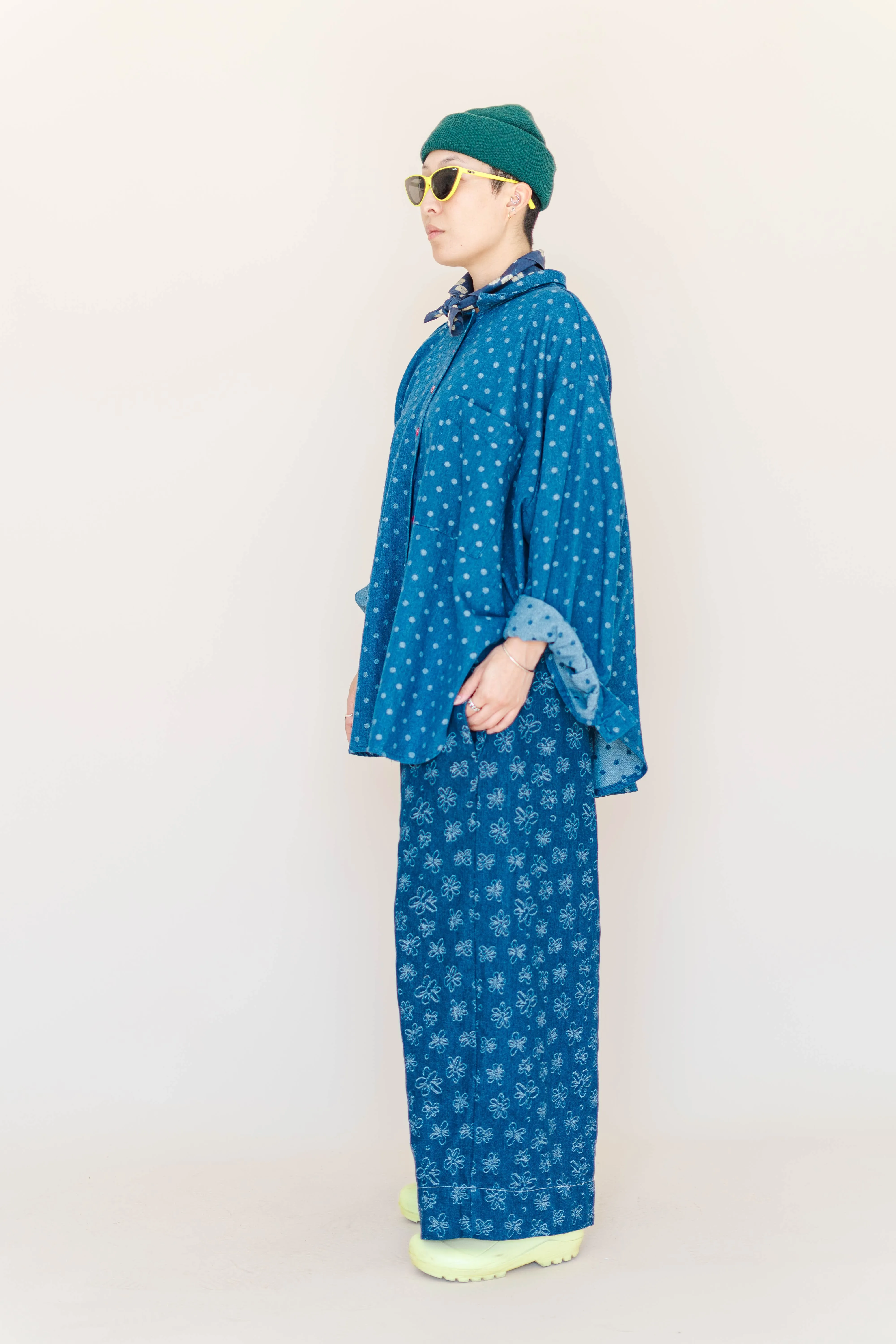 Polka Dot Denim SVLS Top sold by Nettle Studios product image thumbnail 4