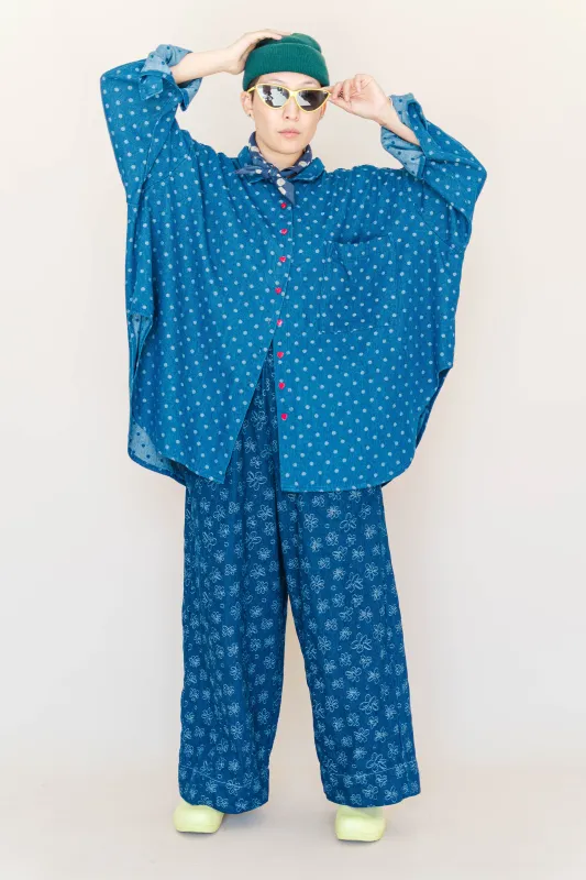 Polka Dot Denim SVLS Top sold by Nettle Studios