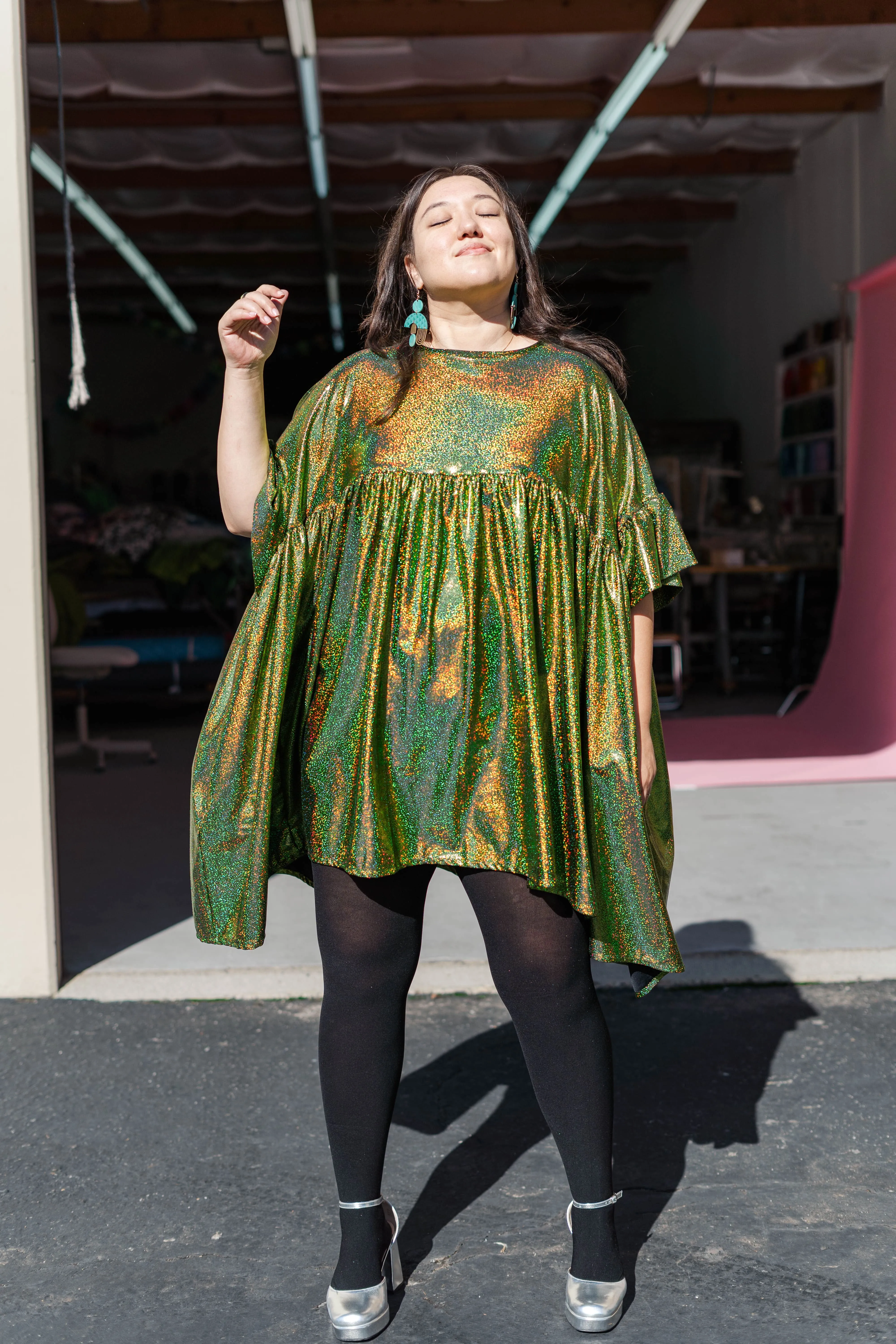 Green Glitter Gel Pen Mini Mushroom Dress sold by Nettle Studios product image thumbnail 2