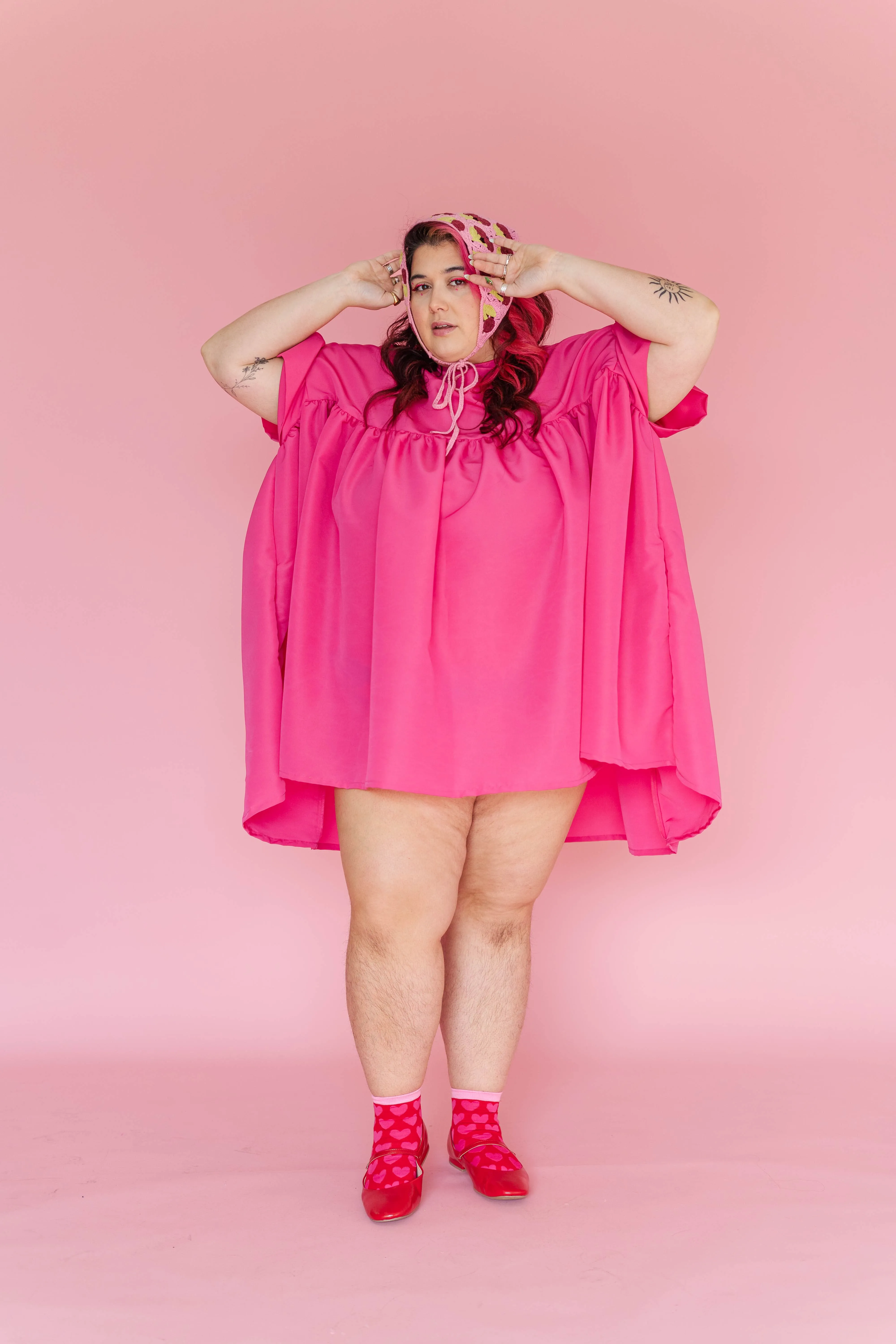 Hot Pink Mini Mushroom Dress sold by Nettle Studios product image thumbnail 2