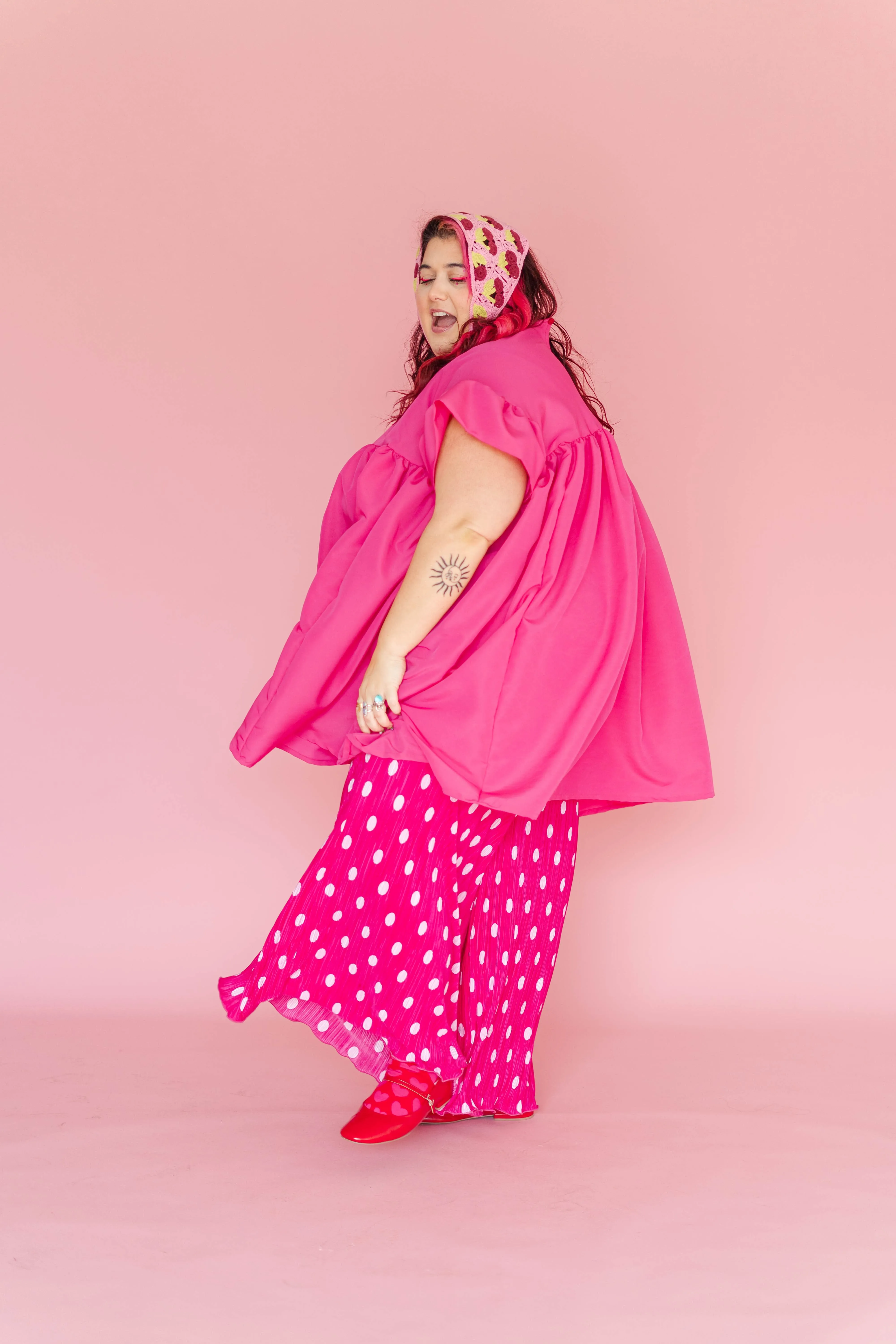 Hot Pink Mini Mushroom Dress sold by Nettle Studios product image thumbnail 5