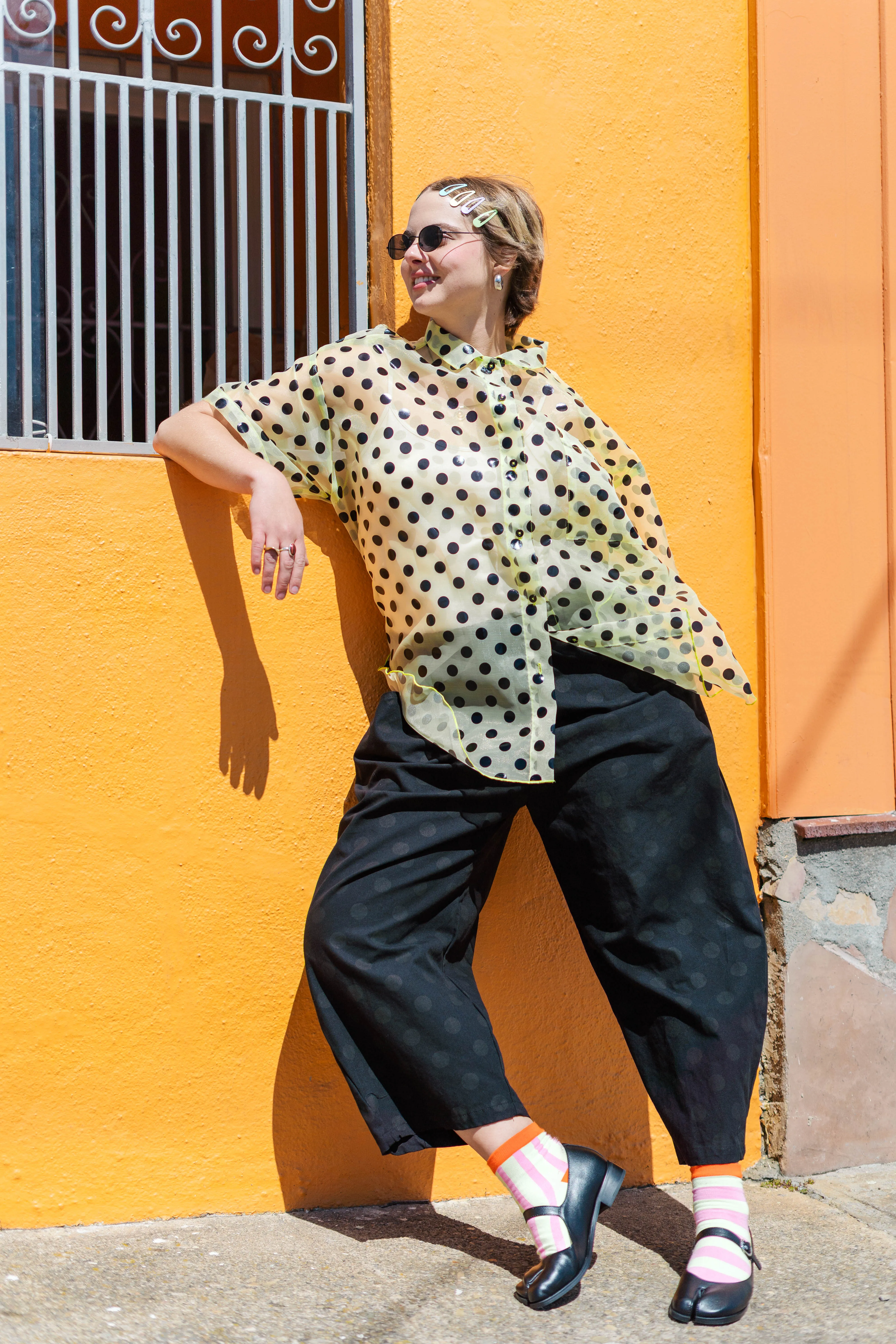 SHEER DAFFODIL POLKA DOT TULIP TOP sold by Nettle Studios product image thumbnail 2