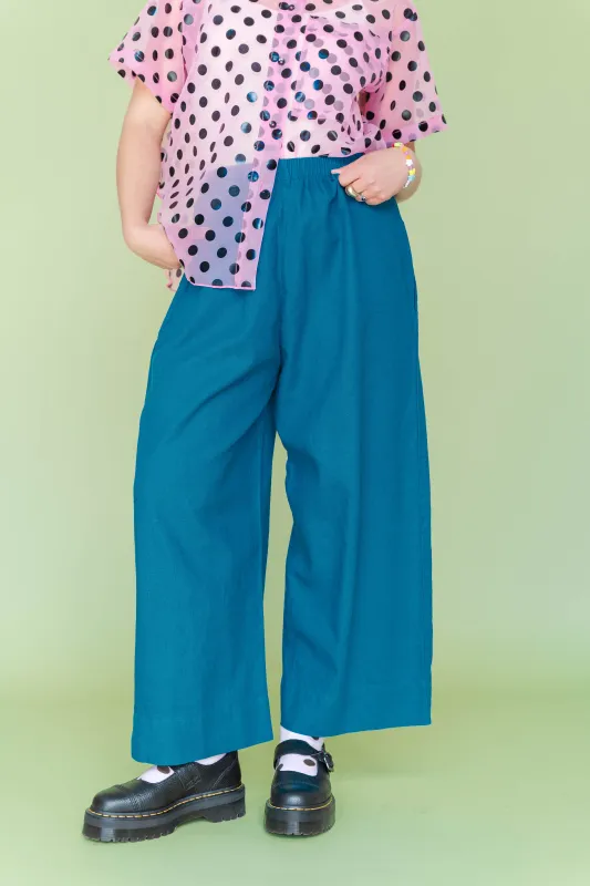 TEAL MID EASY PANT made by Nettle Studios