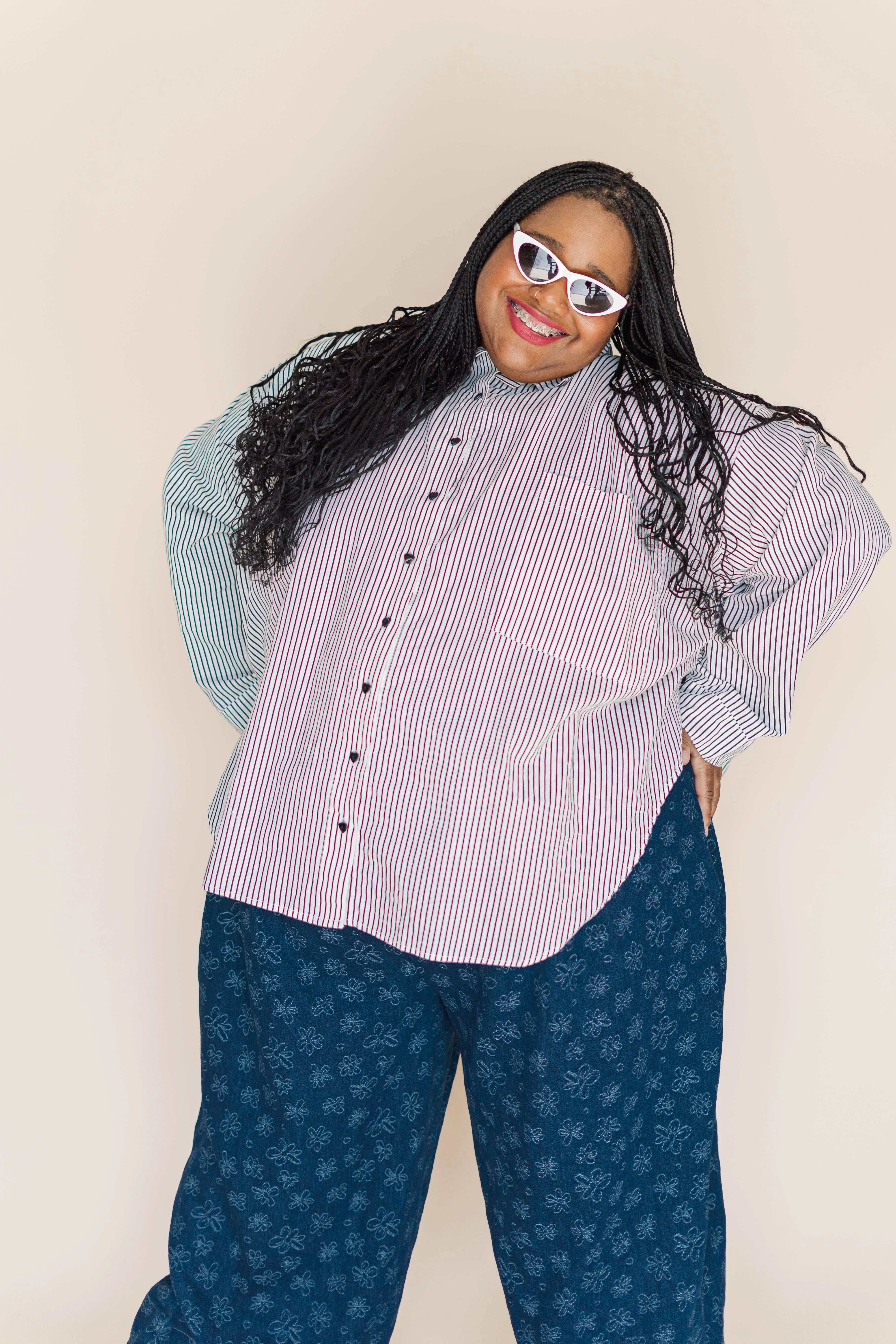 STRIPED LINEN SEPTEMBER TOP sold by Nettle Studios product image thumbnail 2