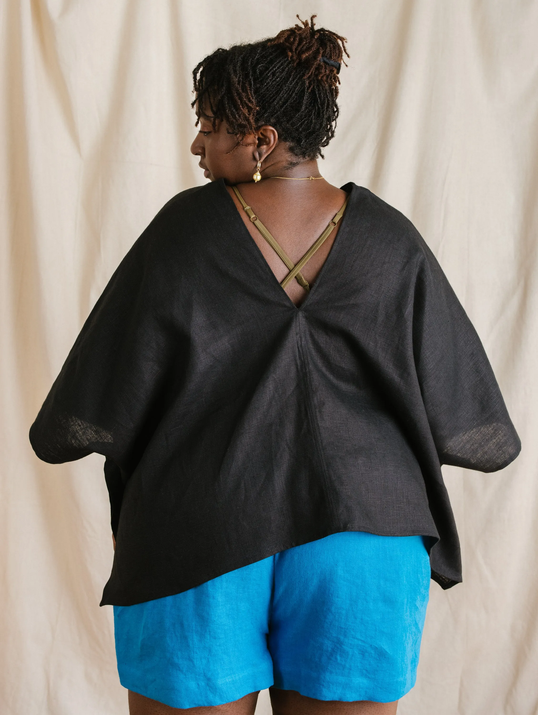 Perfect Square Top In Black Linen sold by Nettle Studios product image thumbnail 5