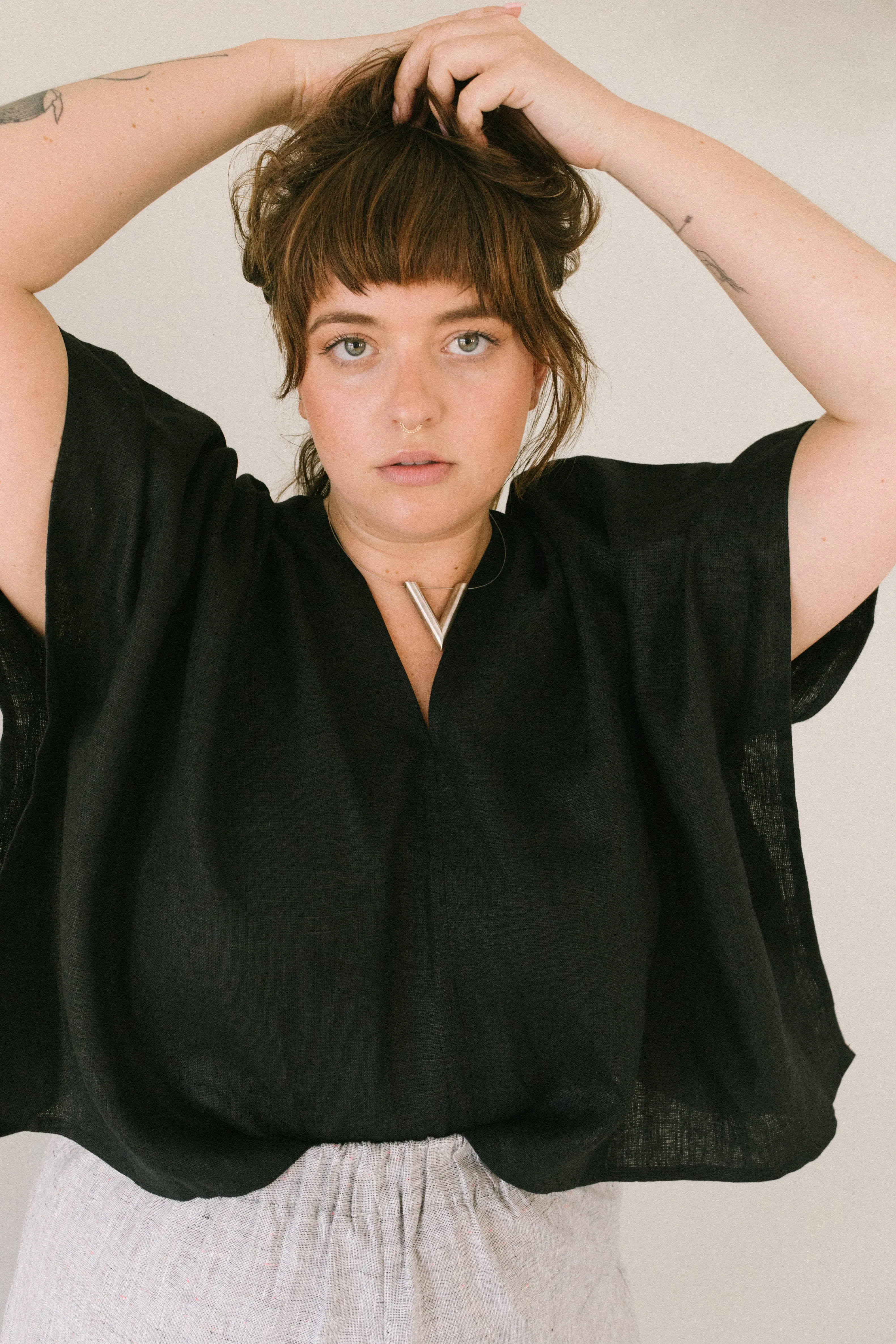 Perfect Square Top In Black Linen sold by Nettle Studios product image thumbnail 2