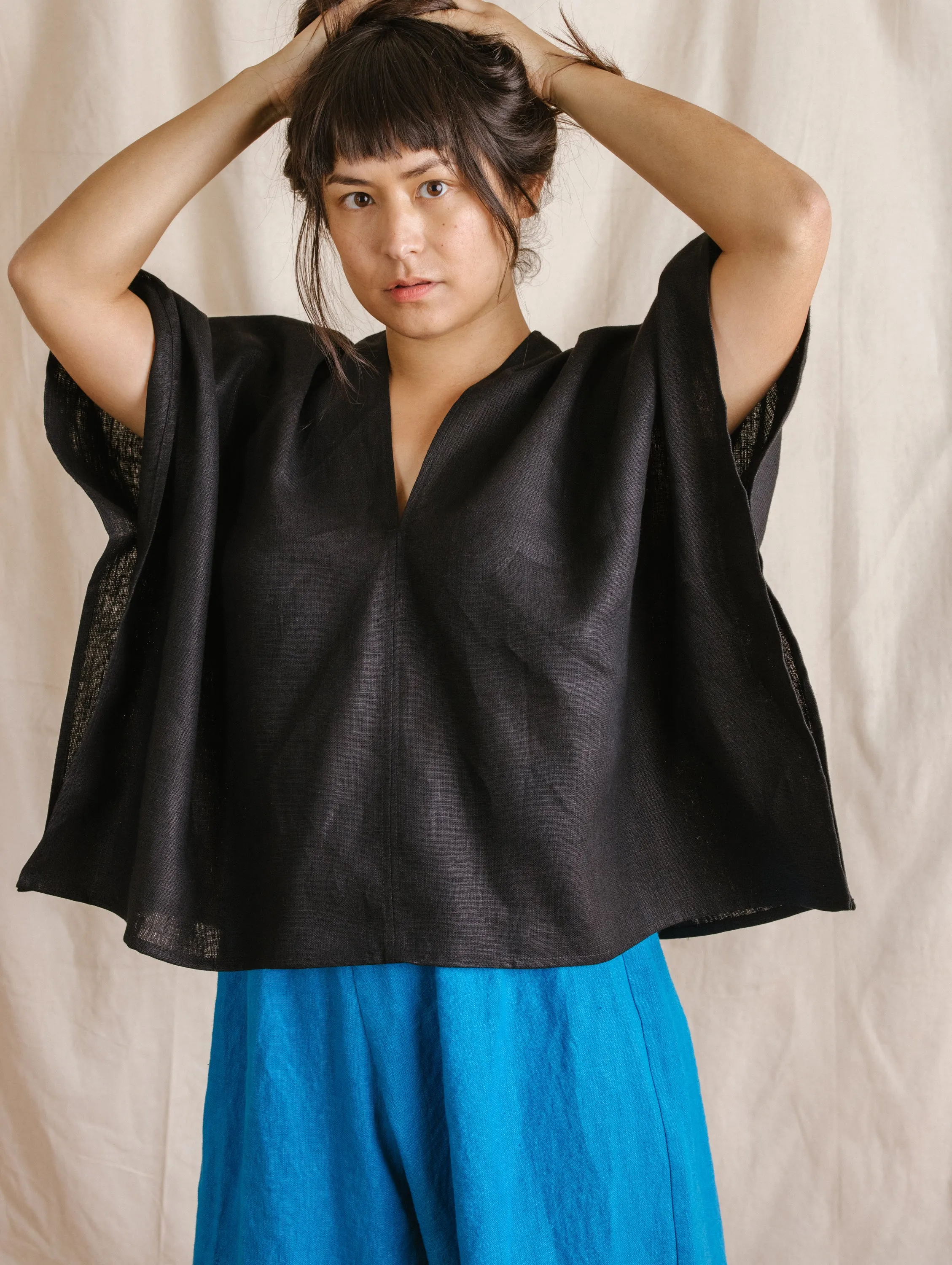 Perfect Square Top In Black Linen sold by Nettle Studios product image thumbnail 3