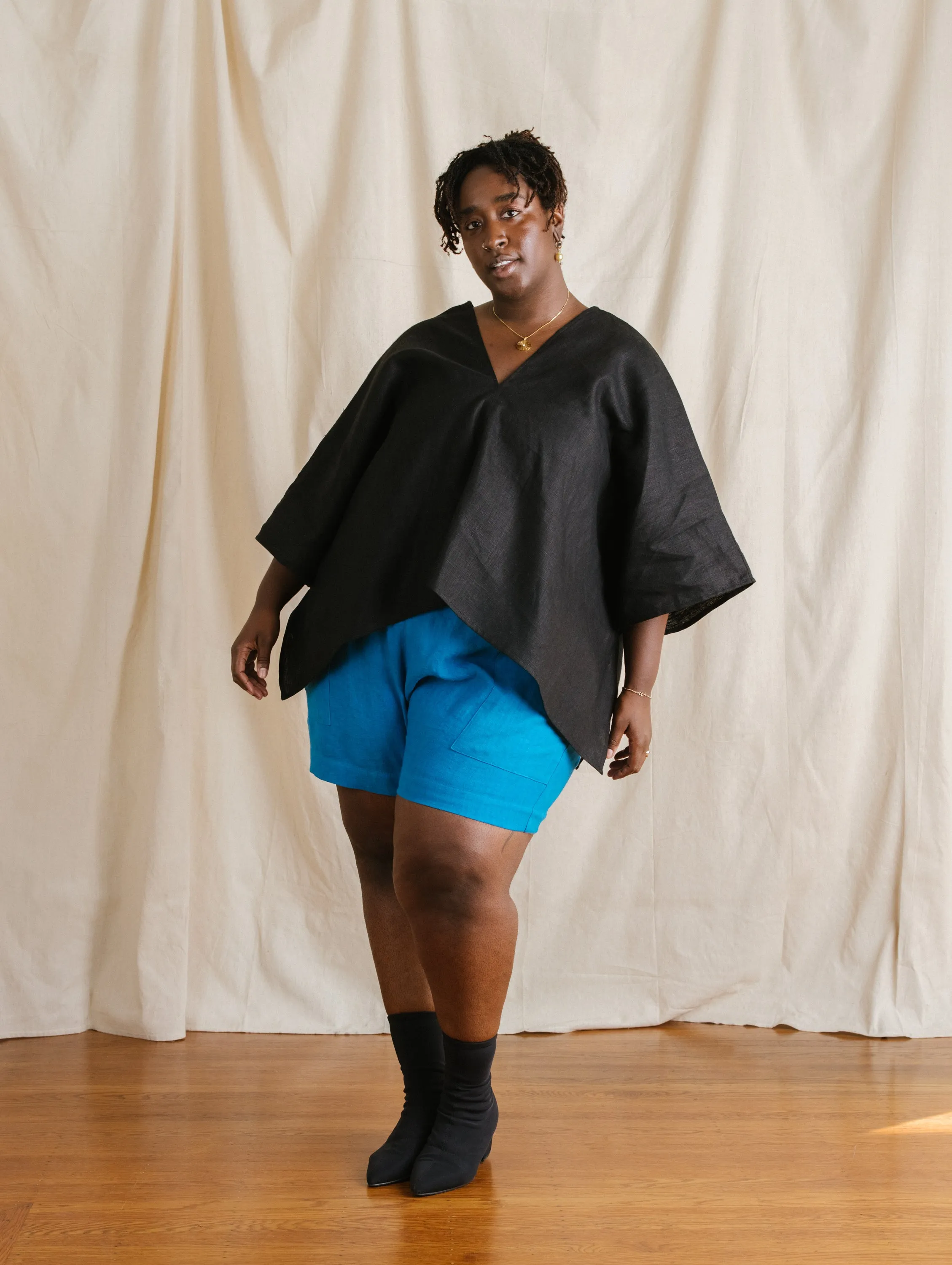 Perfect Square Top In Black Linen sold by Nettle Studios product image thumbnail 4