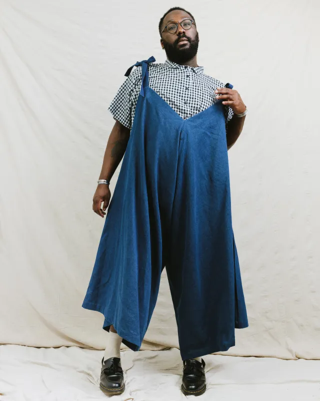 Wide Leg Overalls in Denim sold by Nettle Studios