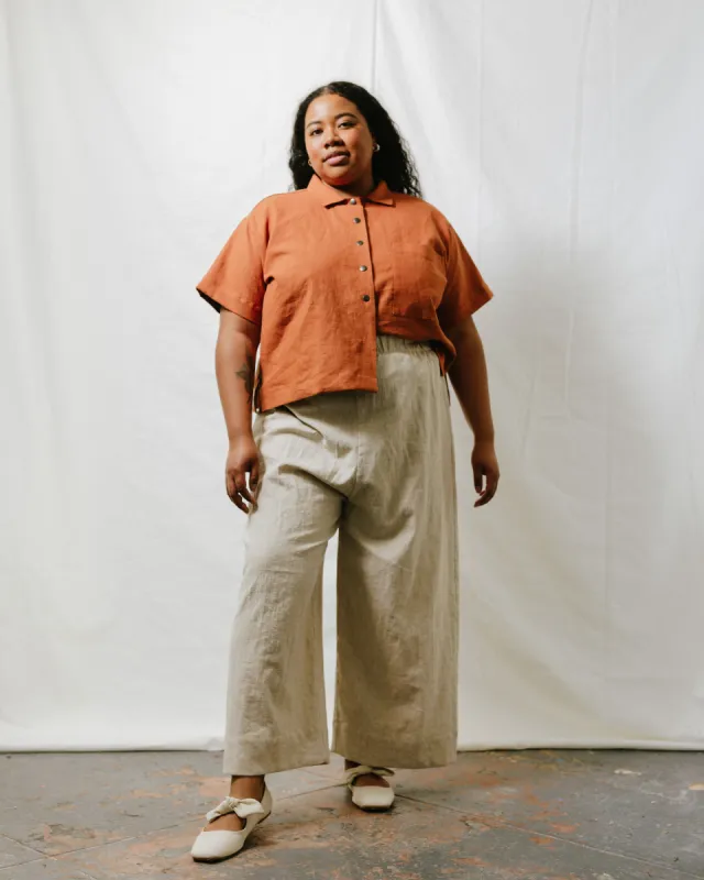 Easy Pant in Oat Milk Linen sold by Nettle Studios