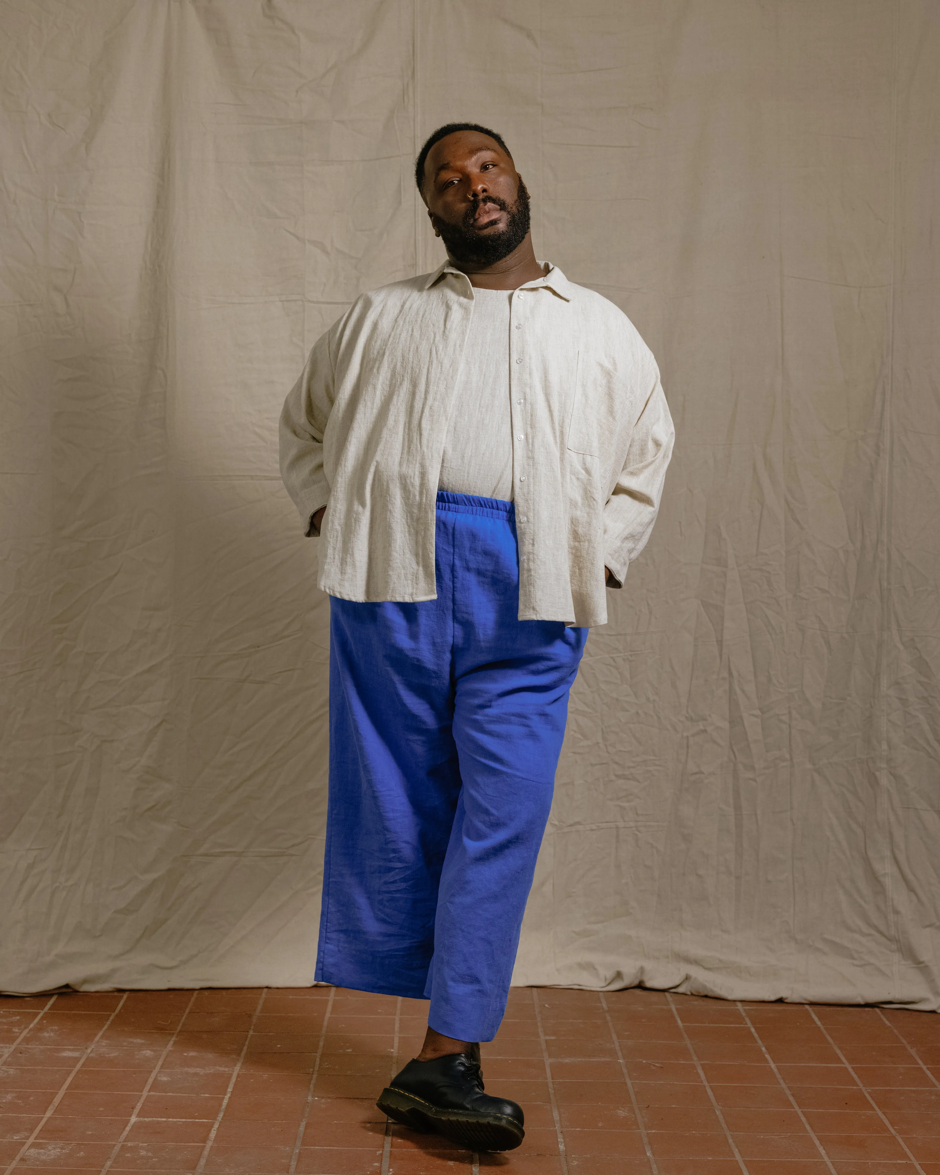 Soft Volume Long Sleeve Top in Oat Milk Linen (RTS) sold by Nettle Studios product image thumbnail 5