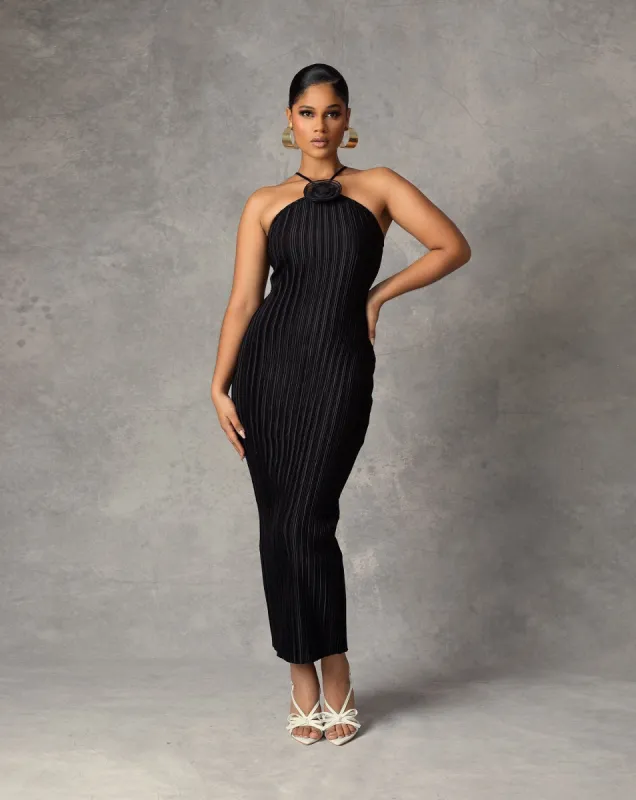 Amira Plisse Dress Black sold by Forever Amelia