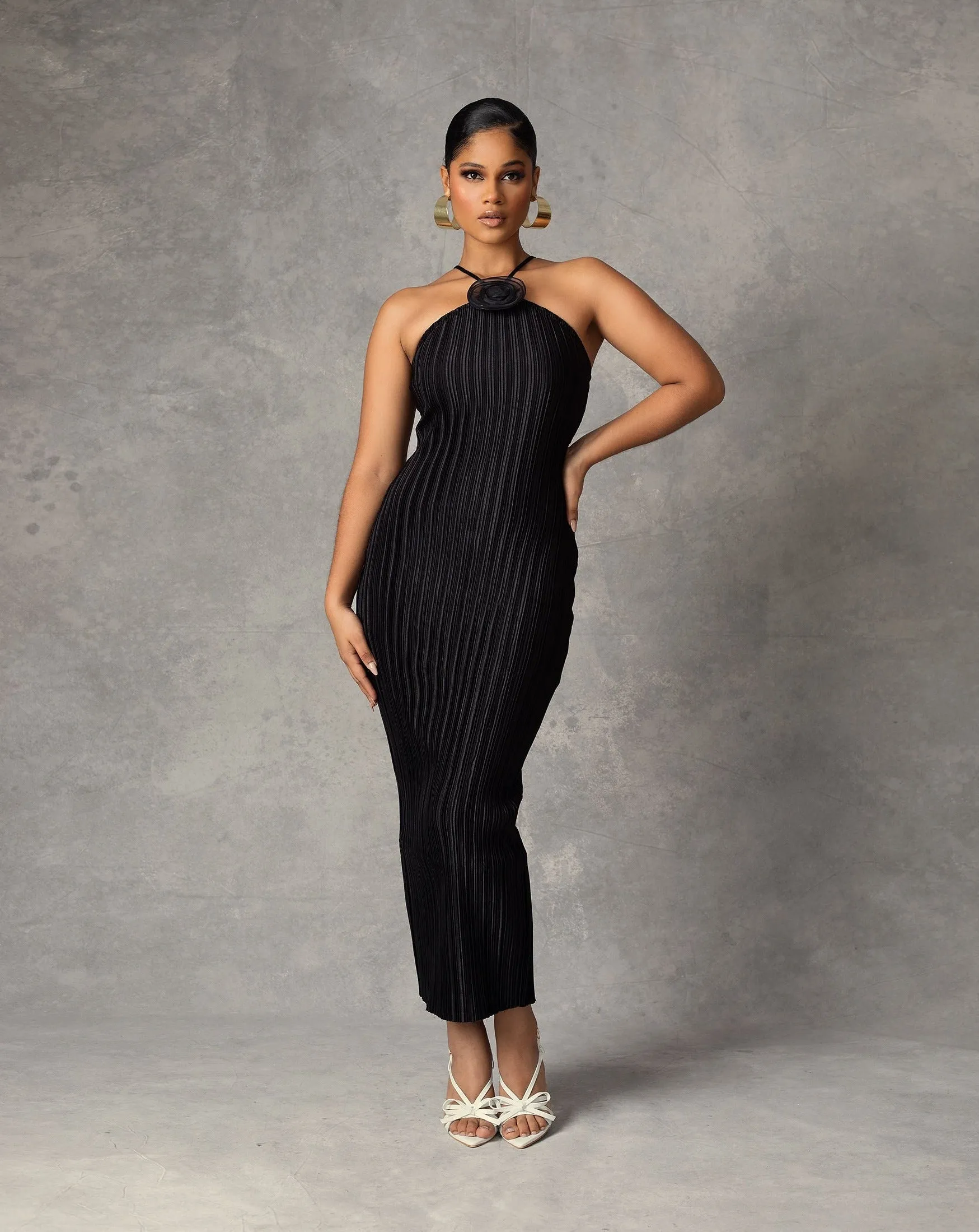 Amira Plisse Dress Black sold by Forever Amelia