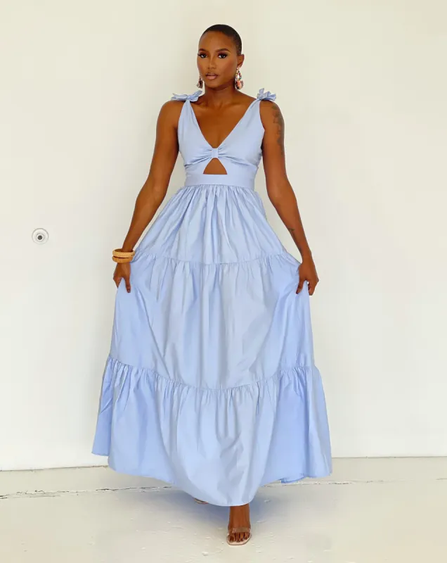 Ivanna Maxi Vacation Dress Powder Blue sold by Forever Amelia