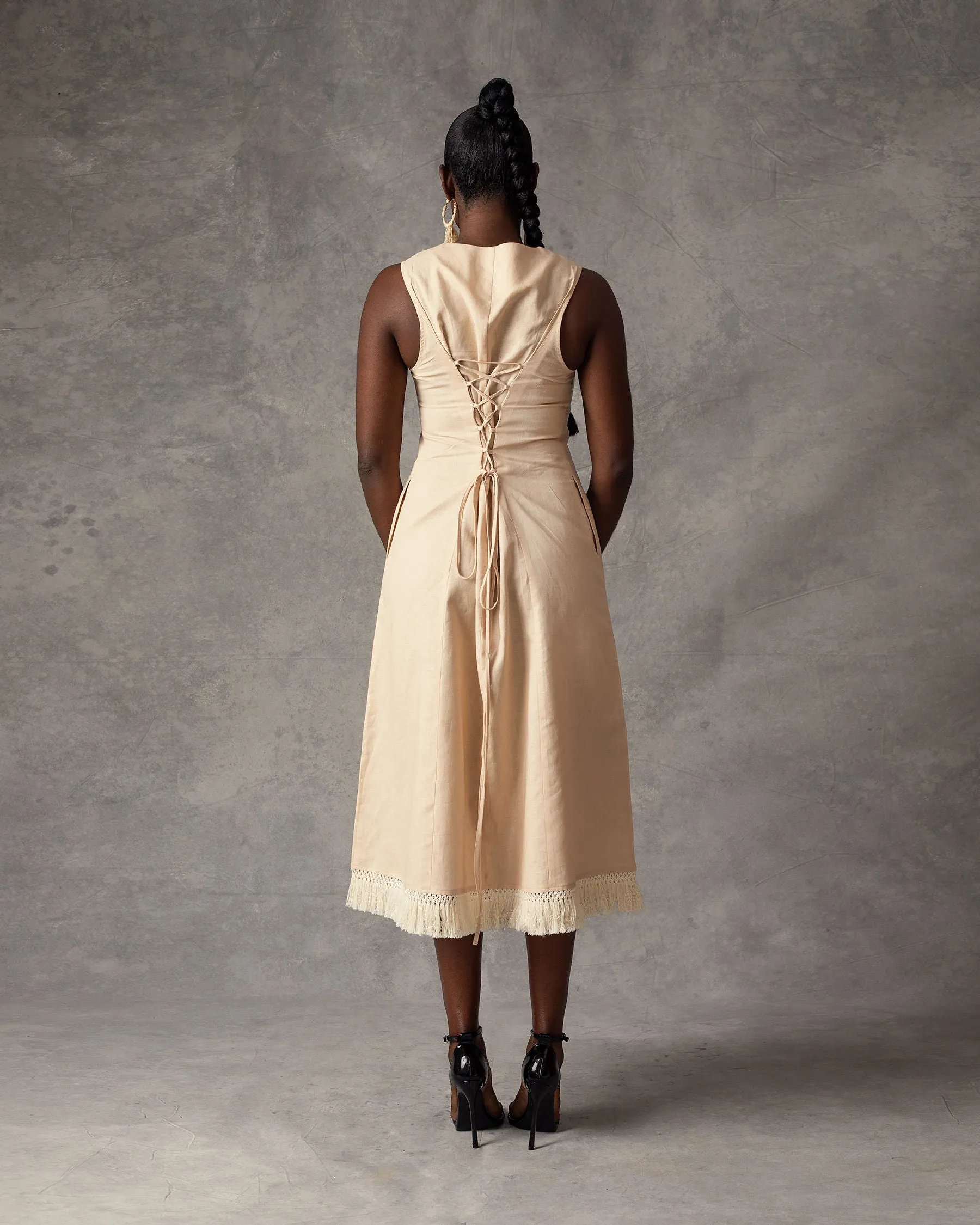 Elyon Waist Coat Linen A-line Dress sold by Forever Amelia product image thumbnail 3