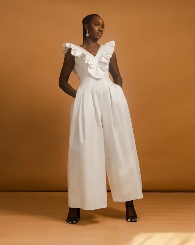 Amari Jumpsuit White sold by Forever Amelia