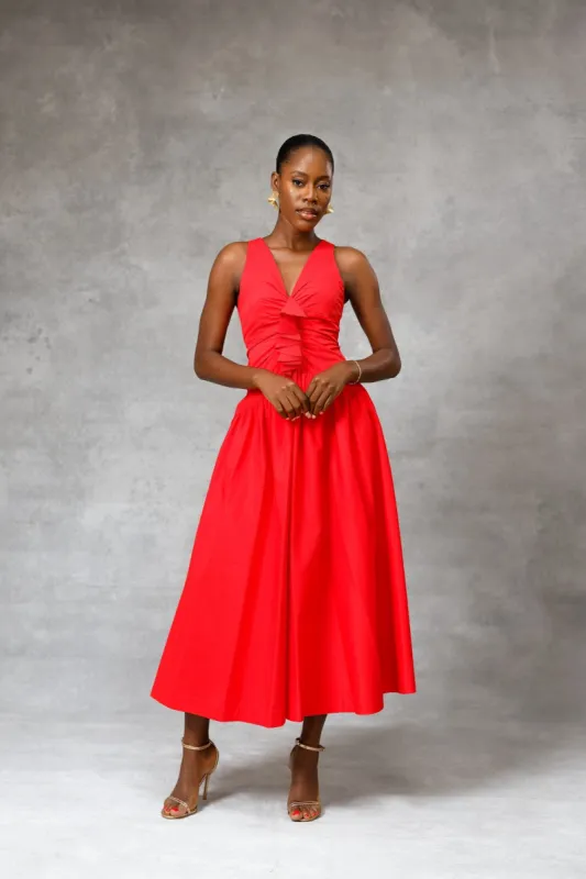 Camilla Red Midi Dress sold by Forever Amelia