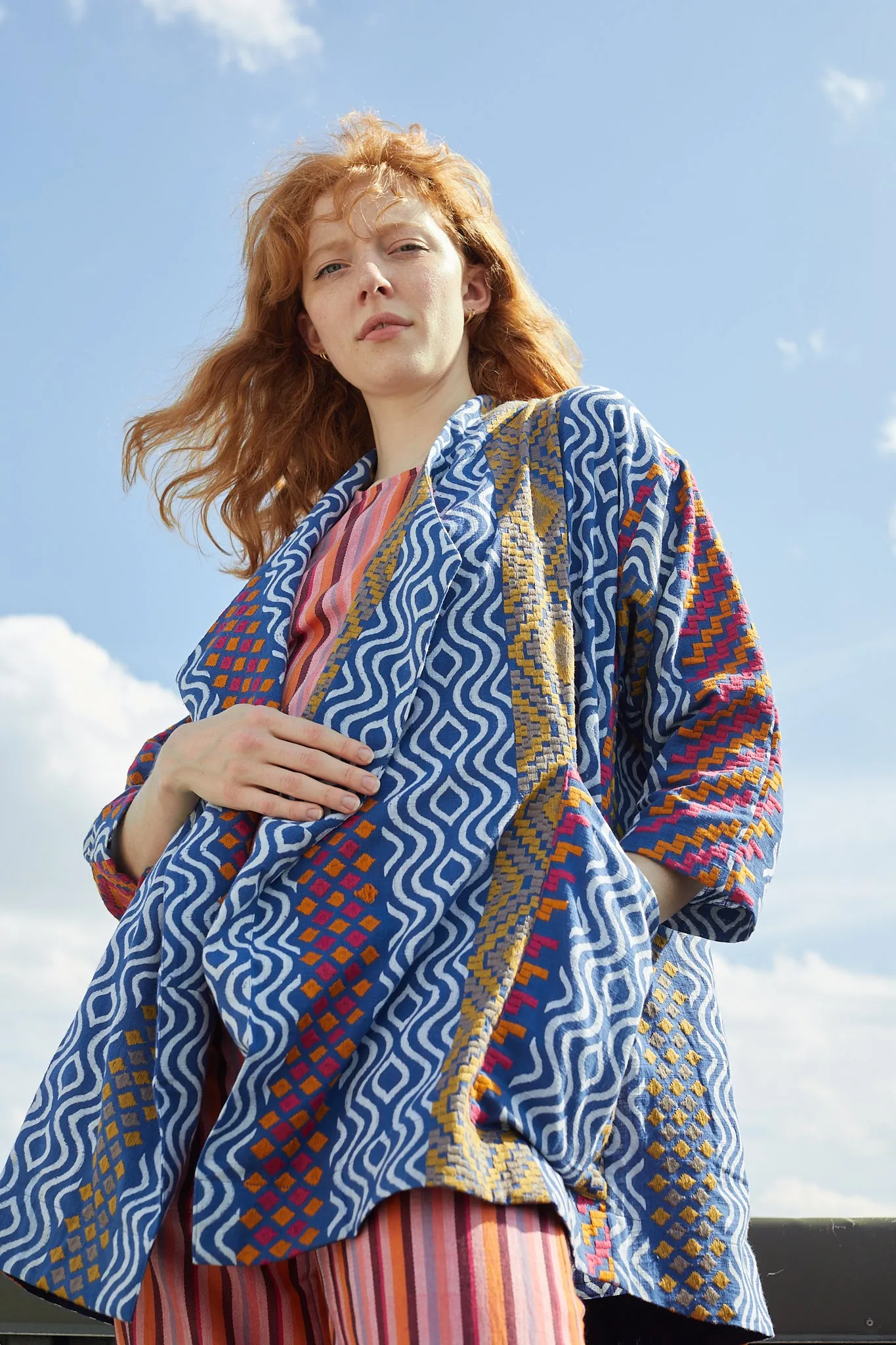 BROOKLYN WRAP JACKET | SEA WAVE sold by Rujuta Sheth product image thumbnail 4