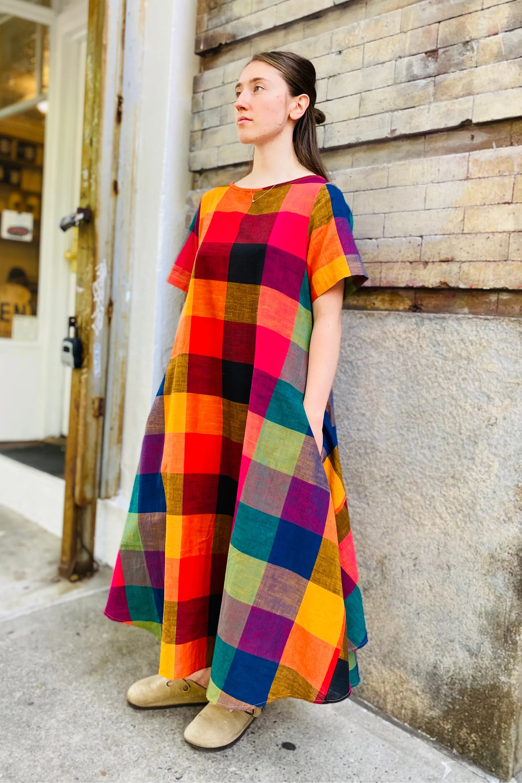 OCTOBER FLARE DRESS | MULTI CHEX sold by Rujuta Sheth