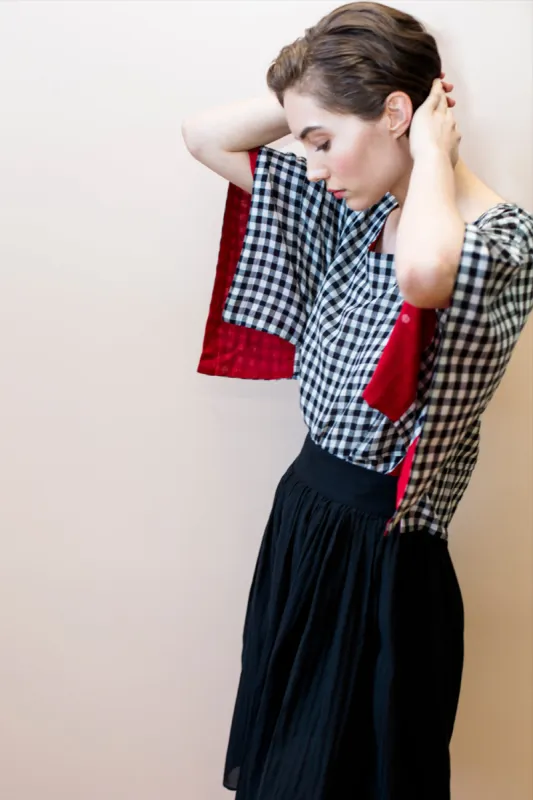 MIRA TOP | BLACK & WHITE CHEX sold by Rujuta Sheth