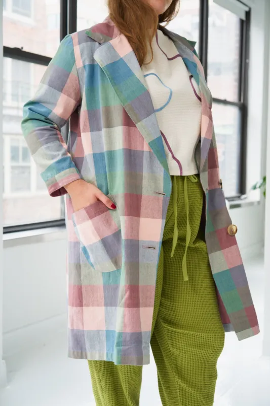 BARNEY TRENCH | WATERCOLOR CHEX sold by Rujuta Sheth