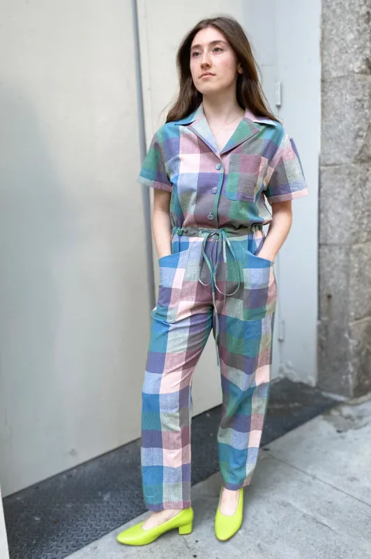 RAY JUMPSUIT | WATERCOLOR CHEX sold by Rujuta Sheth