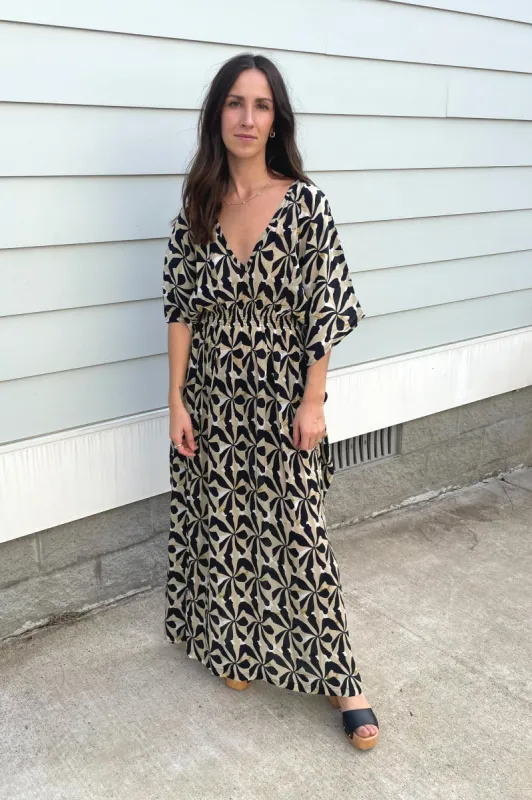 MARIE CINCH KAFTAN | INK FLORAL PRINT sold by Rujuta Sheth