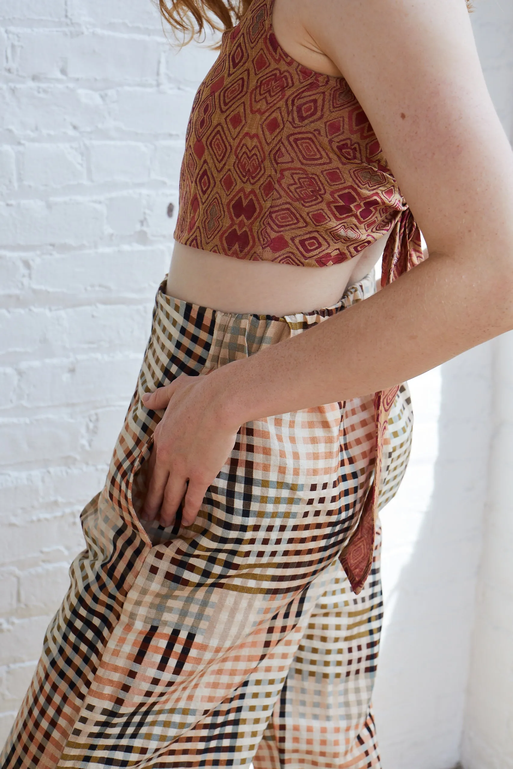 LOU PANT | NEUTRAL RUBIX CHEX sold by Rujuta Sheth product image thumbnail 4