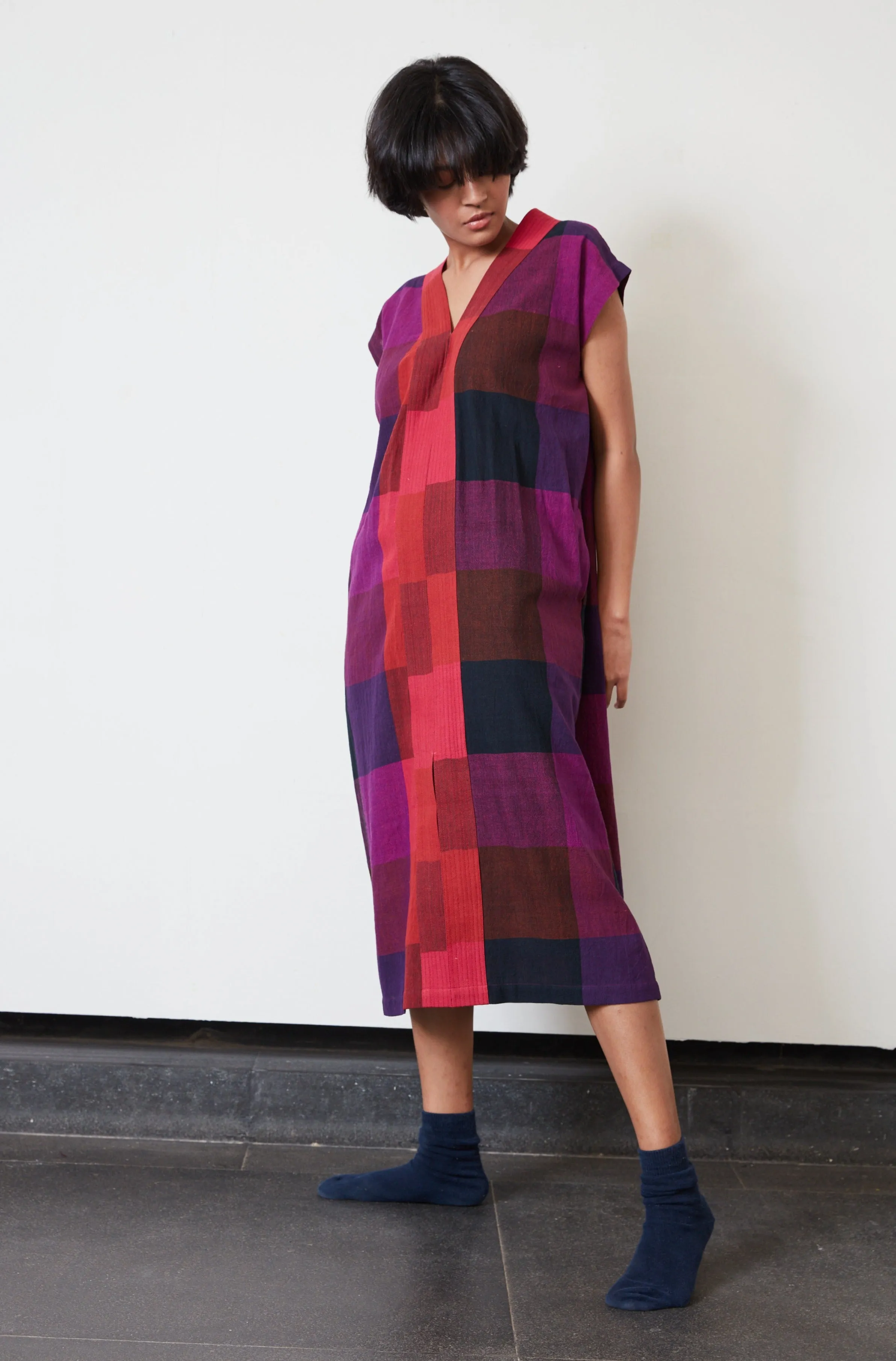 NAYA KAFTAN DRESS | LARGE KINETIC CHEX sold by Rujuta Sheth product image thumbnail 3