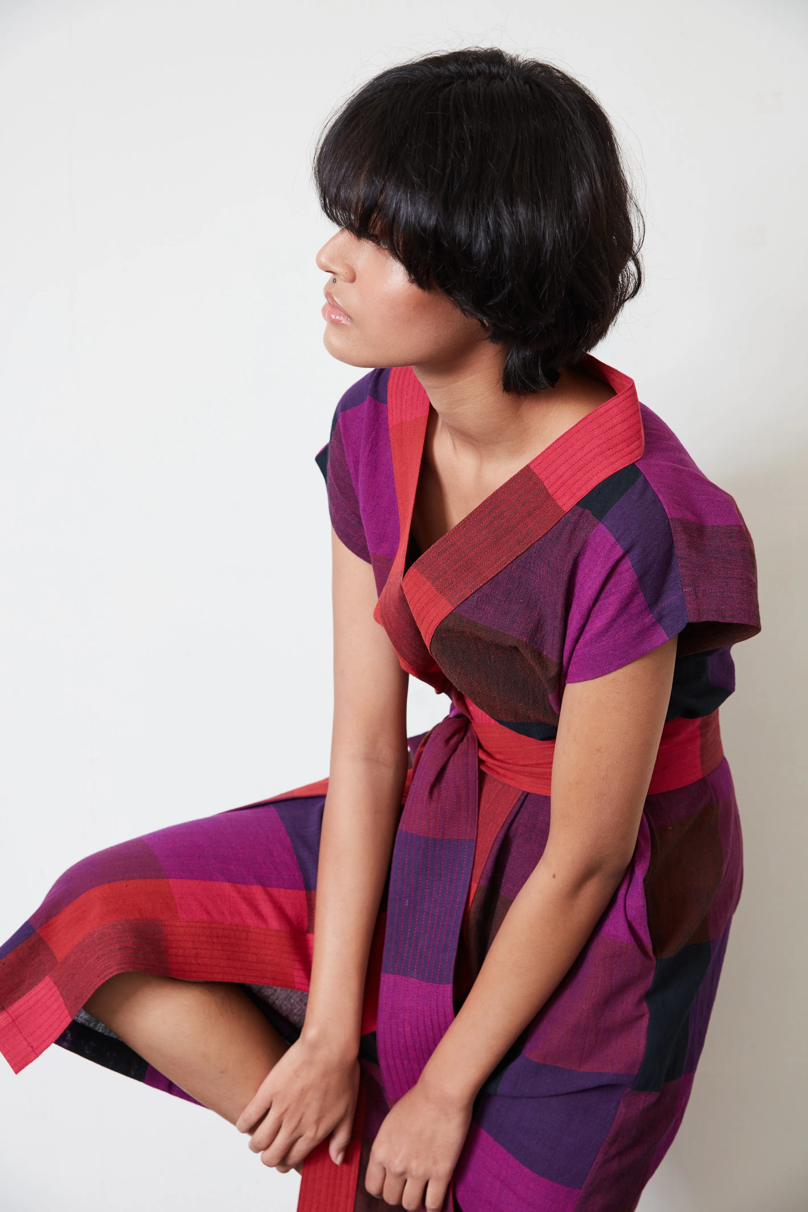 NAYA KAFTAN DRESS | LARGE KINETIC CHEX sold by Rujuta Sheth product image thumbnail 4