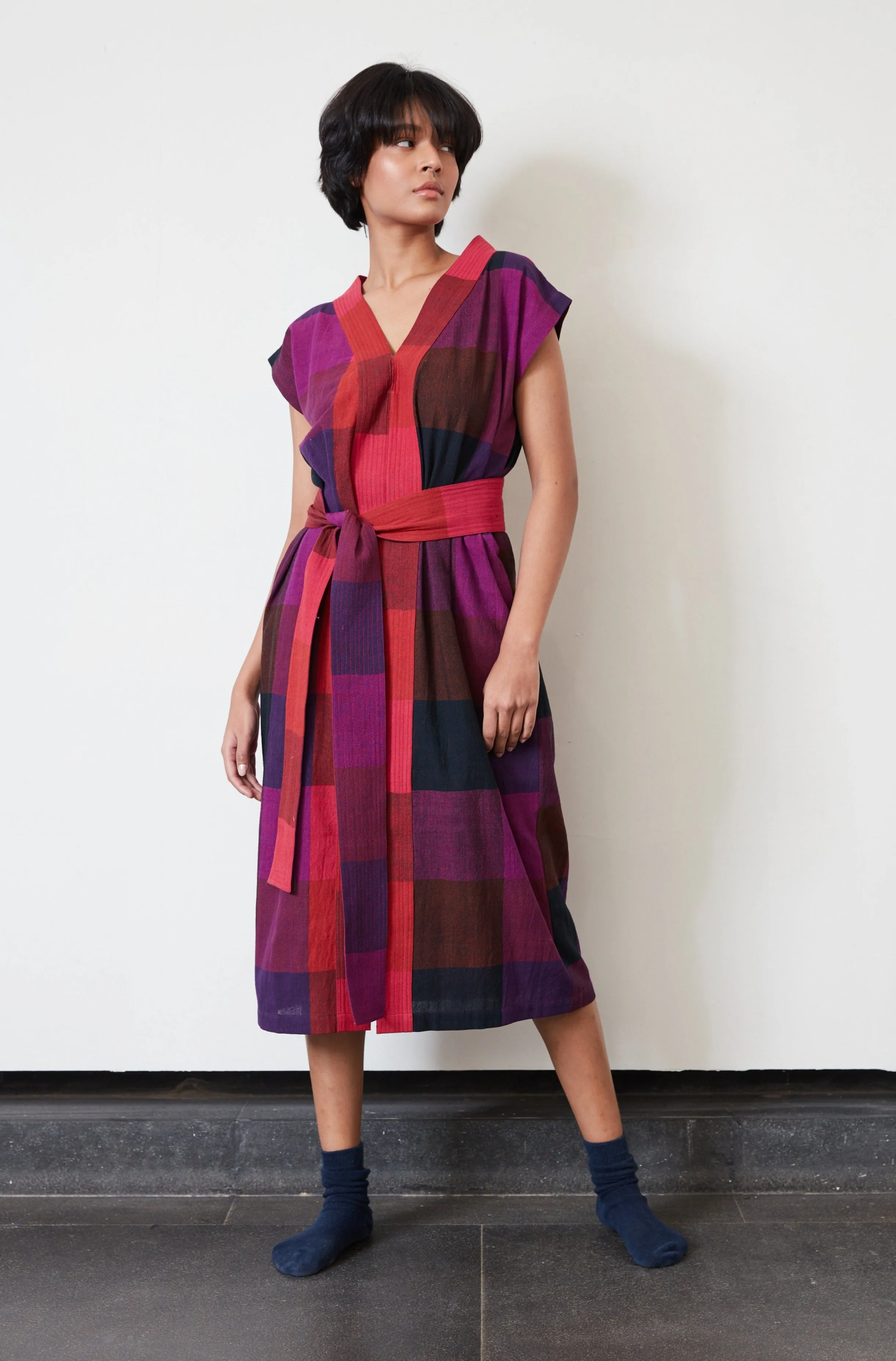 NAYA KAFTAN DRESS | LARGE KINETIC CHEX sold by Rujuta Sheth