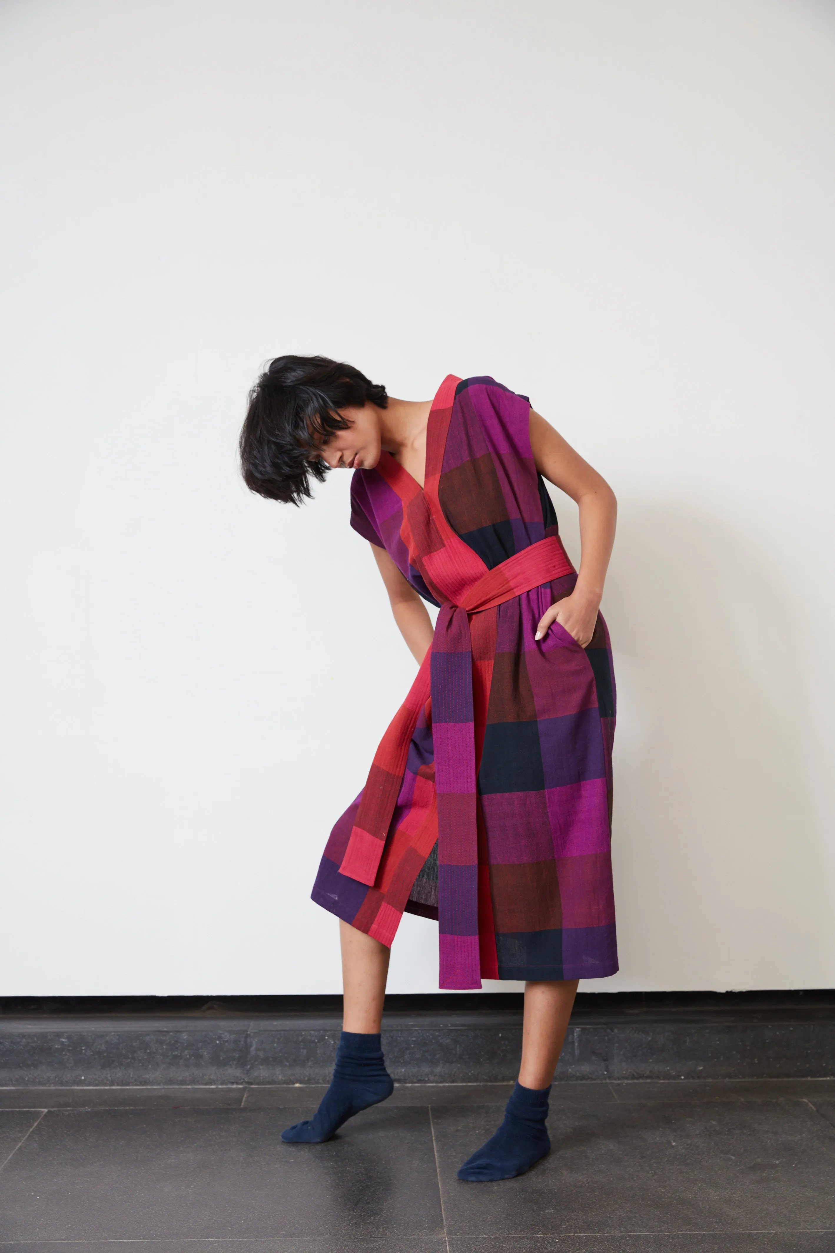 NAYA KAFTAN DRESS | LARGE KINETIC CHEX sold by Rujuta Sheth product image thumbnail 5