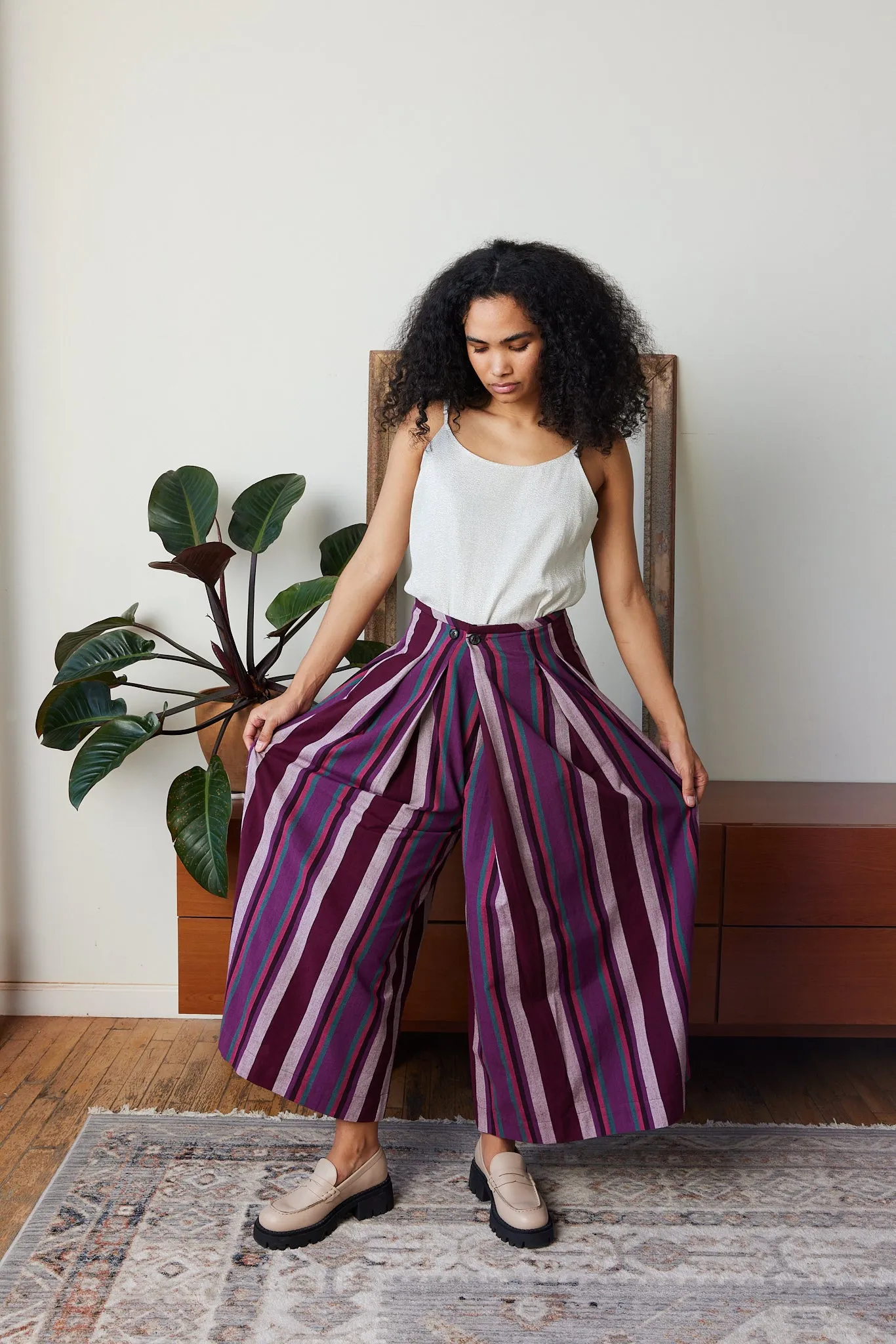 FRIDA PANT | LAVENDER FEILD STRIPE sold by Rujuta Sheth