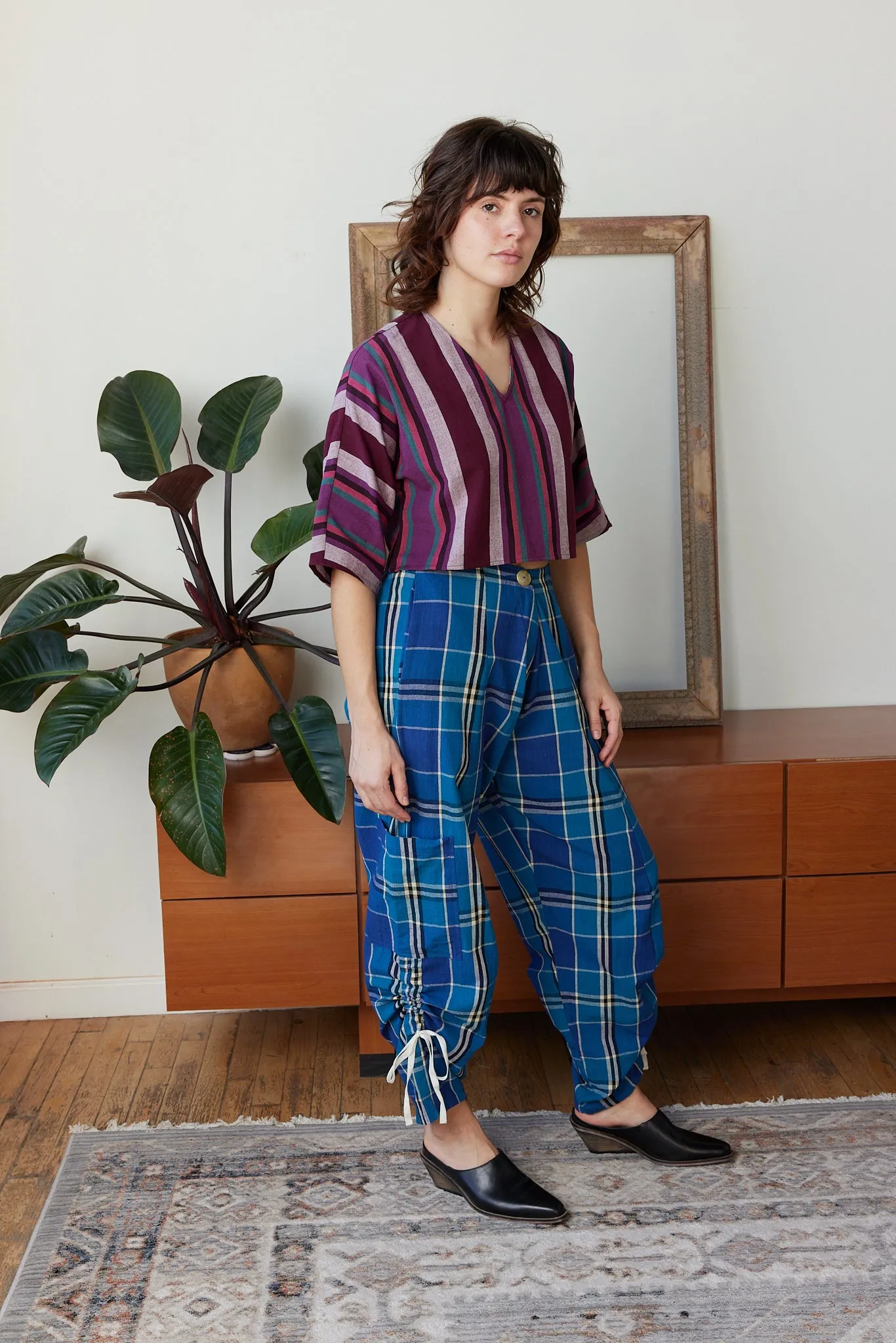 DREW PANTS | LATTICE CHEX sold by Rujuta Sheth product image thumbnail 5