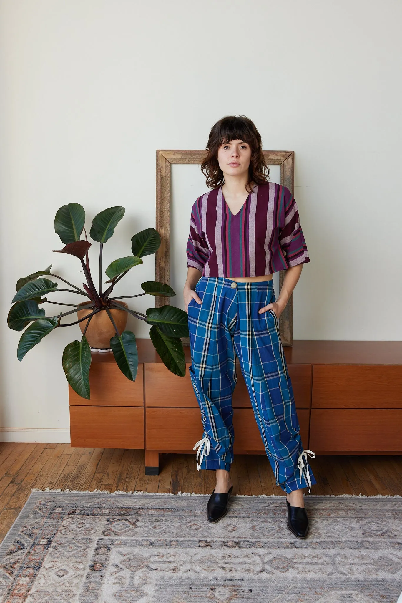 DREW PANTS | LATTICE CHEX sold by Rujuta Sheth product image thumbnail 2