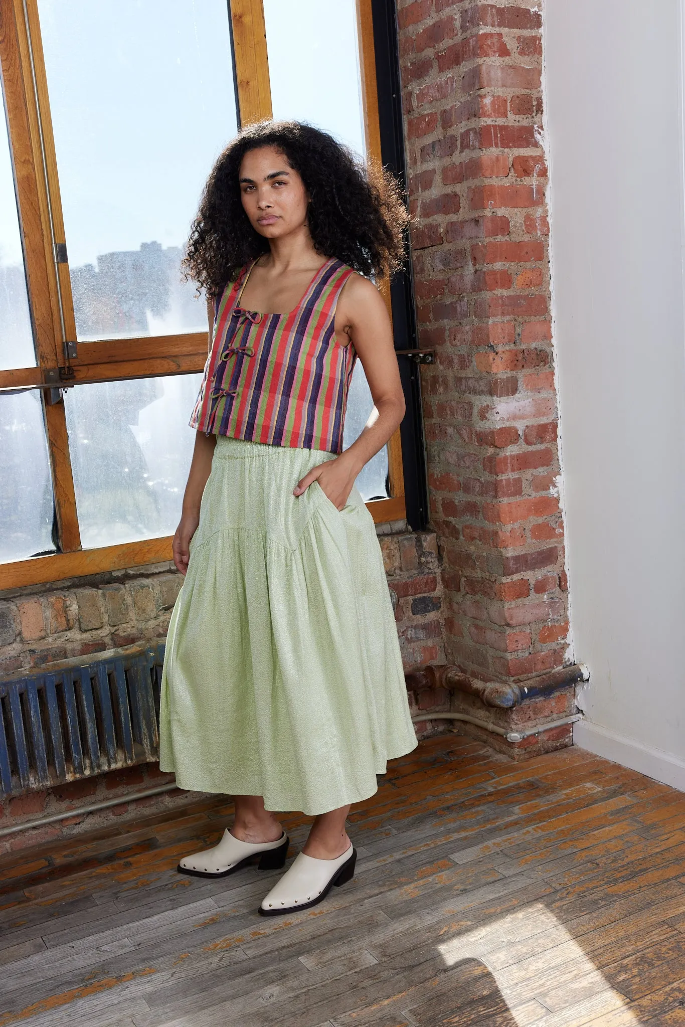 MARA SKIRT | FRESH GREEN sold by Rujuta Sheth product image thumbnail 4