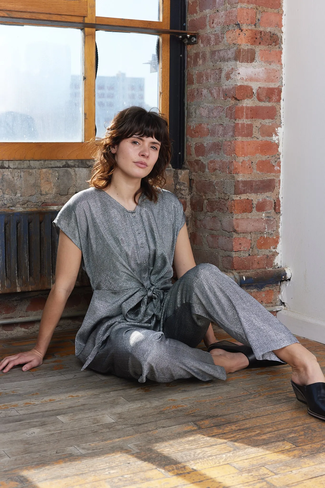 VENUS WRAP JUMPER | ONYX METALLIC sold by Rujuta Sheth product image thumbnail 2