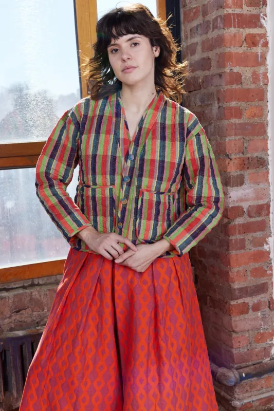 VERONA REVERSIBLE JACKET | CITRUS CHEX sold by Rujuta Sheth