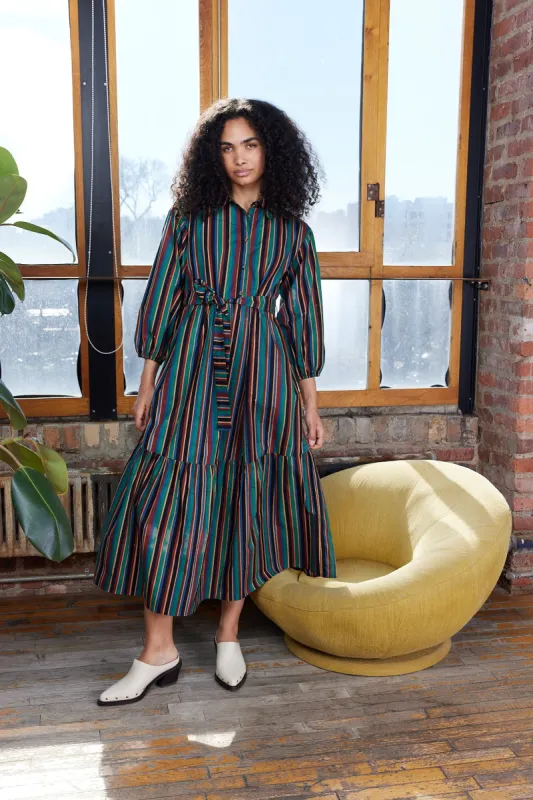 LAURIE DRESS | VERDE STRIPE sold by Rujuta Sheth