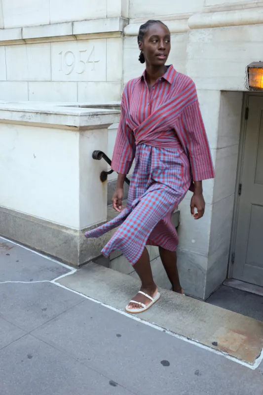 ALEXANDRA SHIRT DRESS | BEACON STRIPE X CHEX sold by Rujuta Sheth