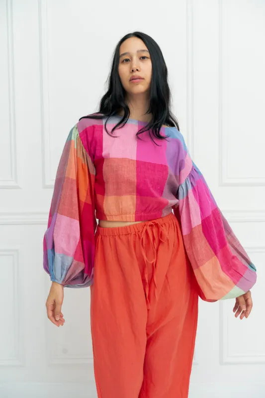 ELIZABETH TOP | PRISM CHEX sold by Rujuta Sheth