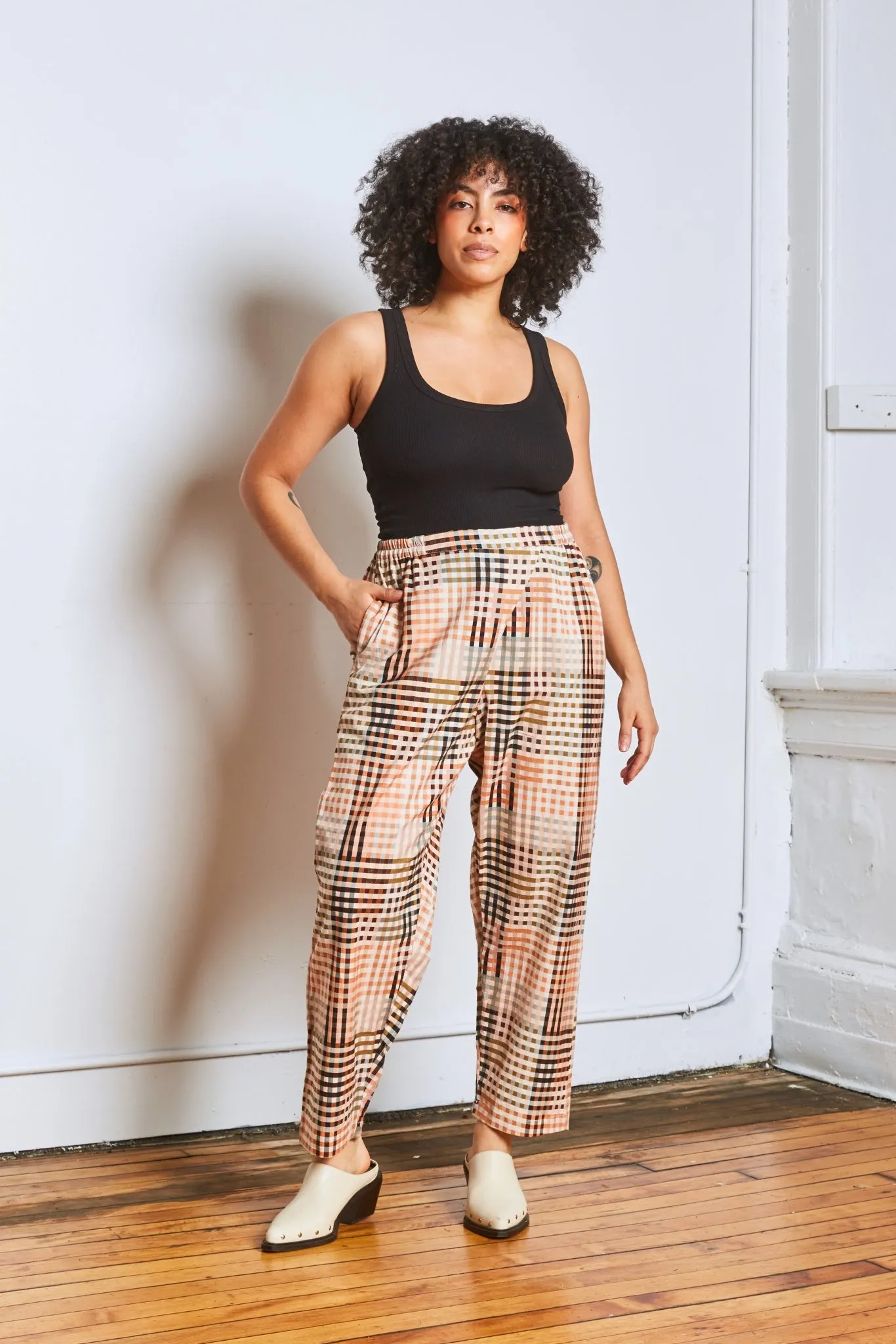 SUNDAY PANTS | NEUTRAL RUBIX CHEX sold by Rujuta Sheth