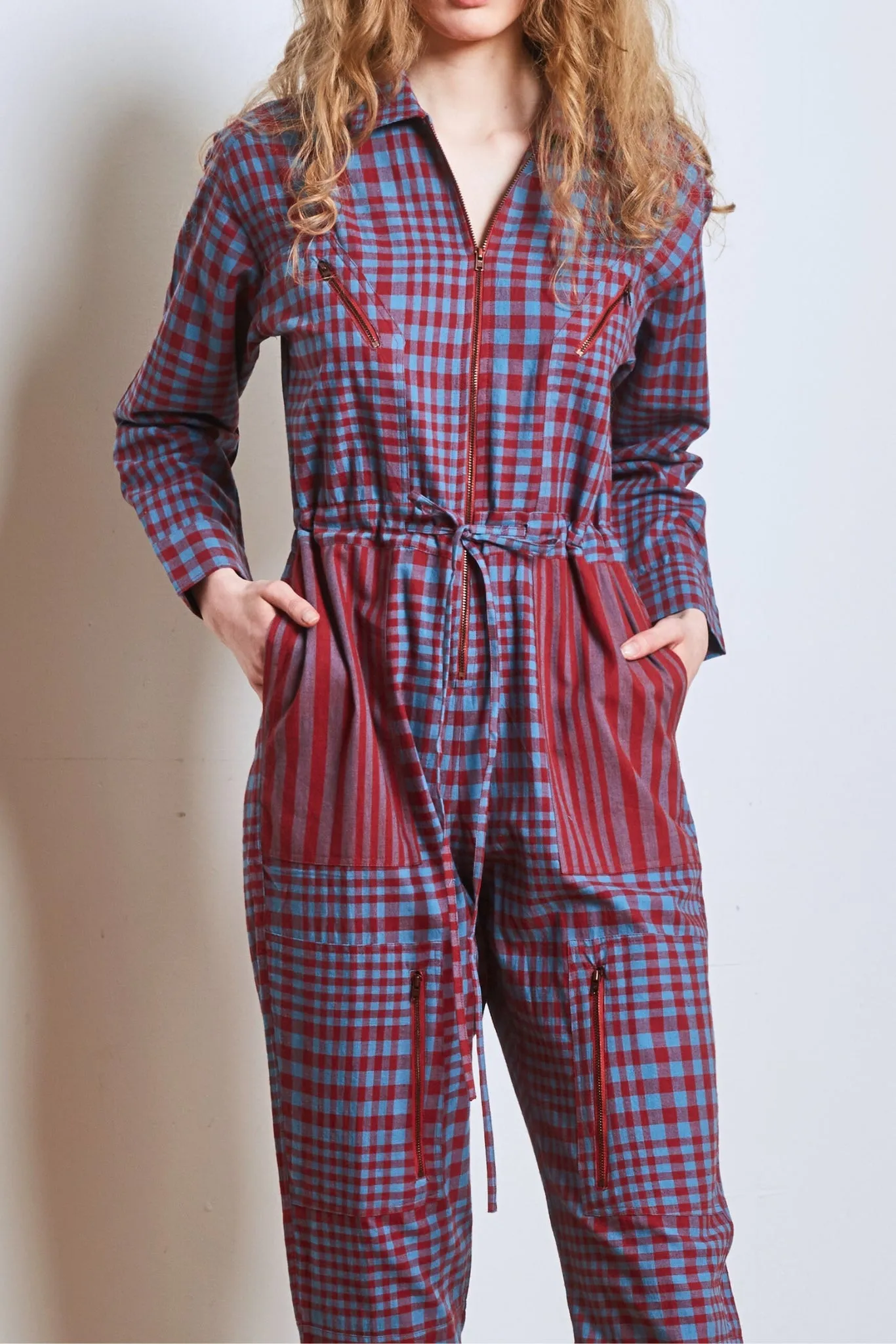 UTILITY FLIGHT SUIT | BEACON STRIPE X CHEX sold by Rujuta Sheth product image thumbnail 5