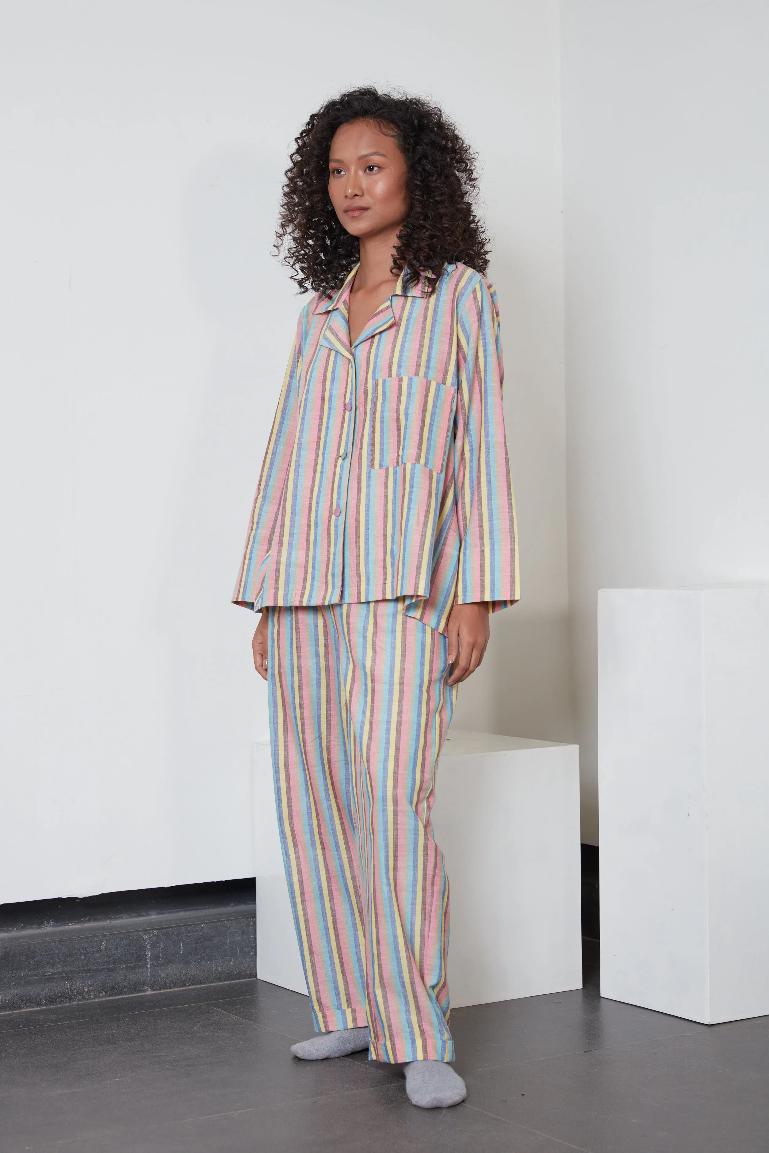SAMPLE SALE | MARGOT LOUNGE SET | BRIGHTSIDE STRIPE sold by Rujuta Sheth product image thumbnail 2