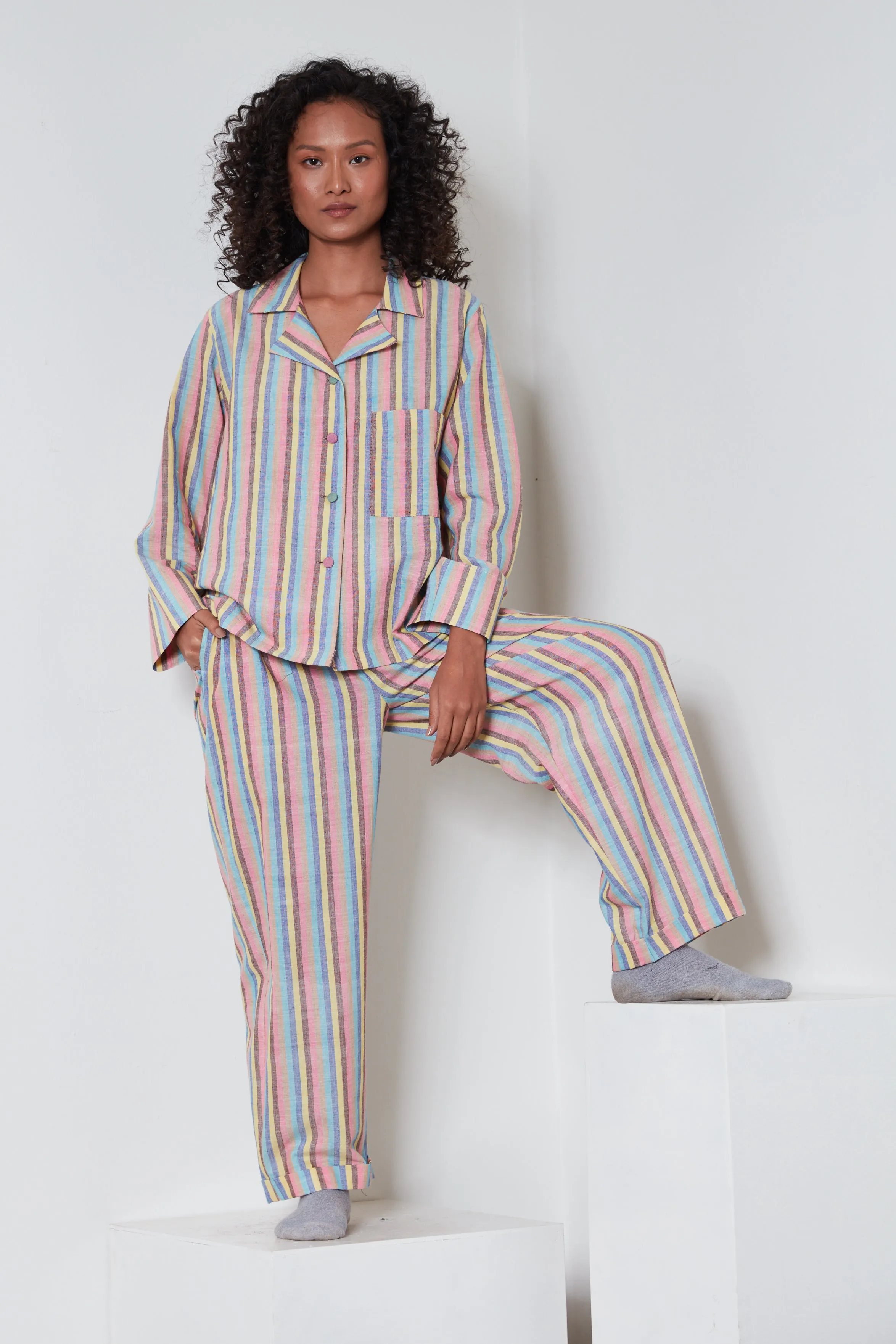 SAMPLE SALE | MARGOT LOUNGE SET | BRIGHTSIDE STRIPE sold by Rujuta Sheth product image thumbnail 3