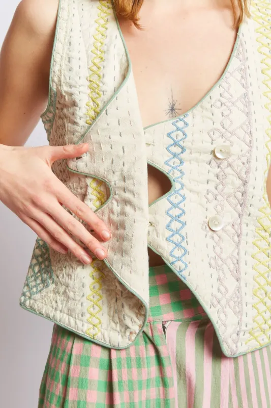 CARMEN VEST | GARDEN MOSAIC sold by Rujuta Sheth