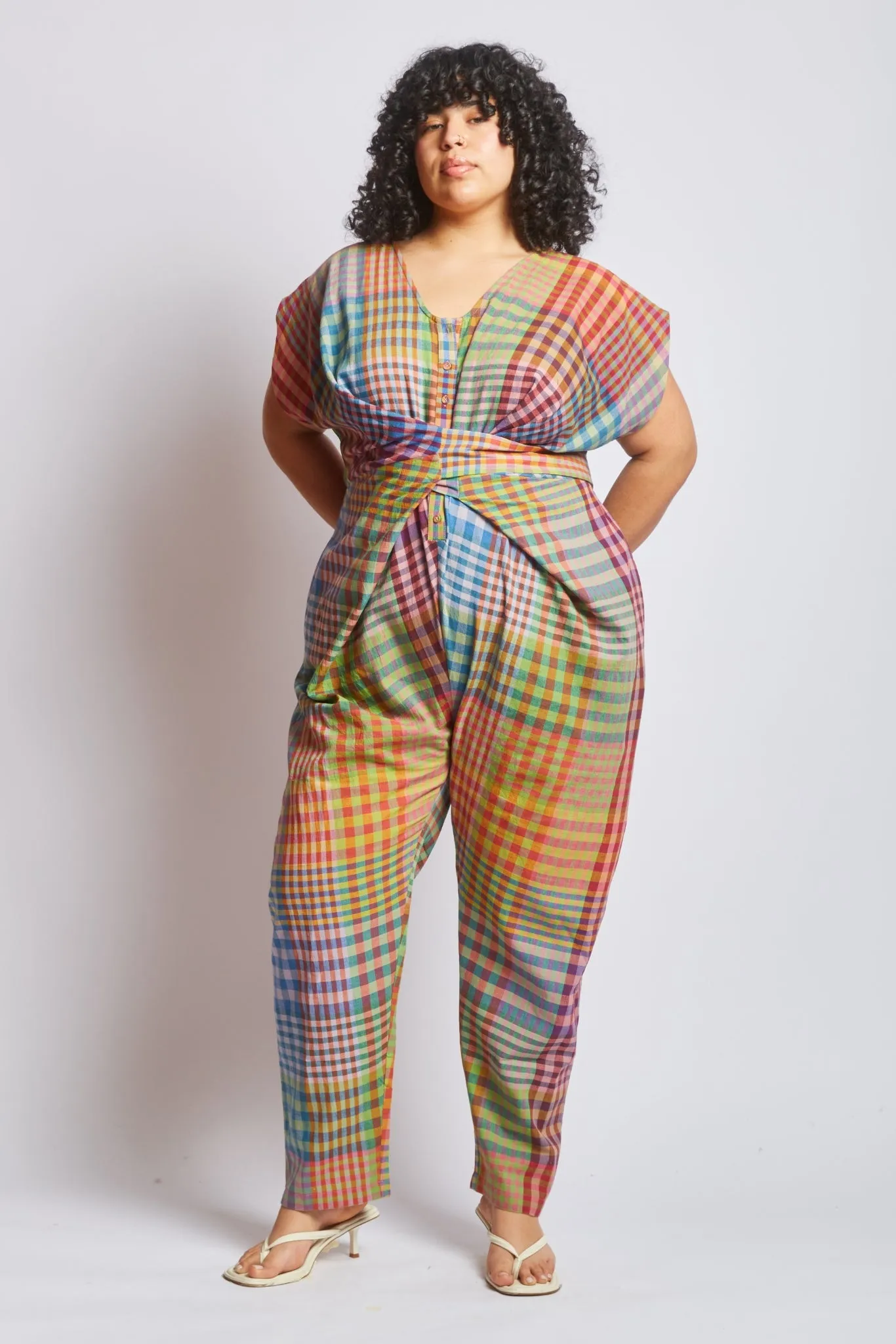 VENUS WRAP JUMPER | POSTCARD CHEX sold by Rujuta Sheth product image thumbnail 3