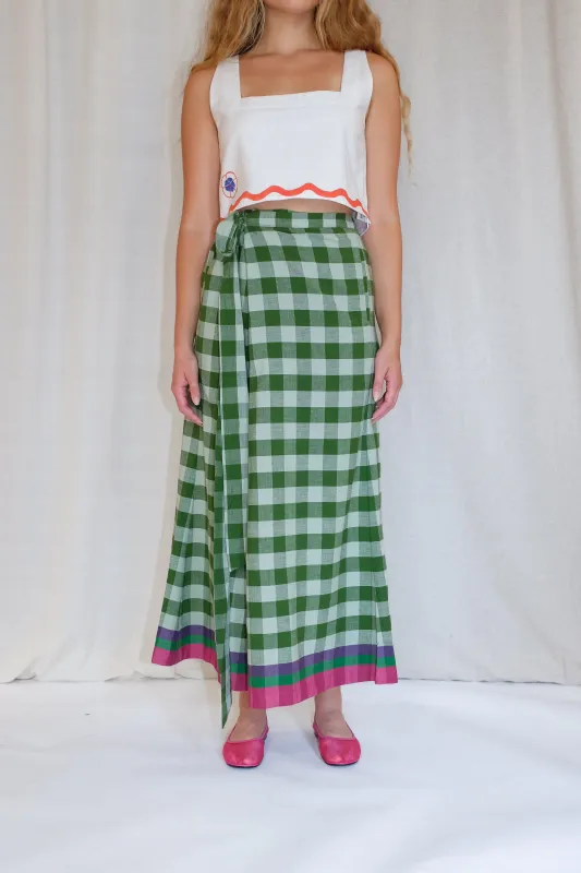SARA WRAP PANTS | WATERMELON CHEX sold by Rujuta Sheth