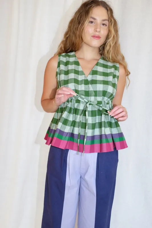 ELLA TOP | WATERMELON CHEX sold by Rujuta Sheth